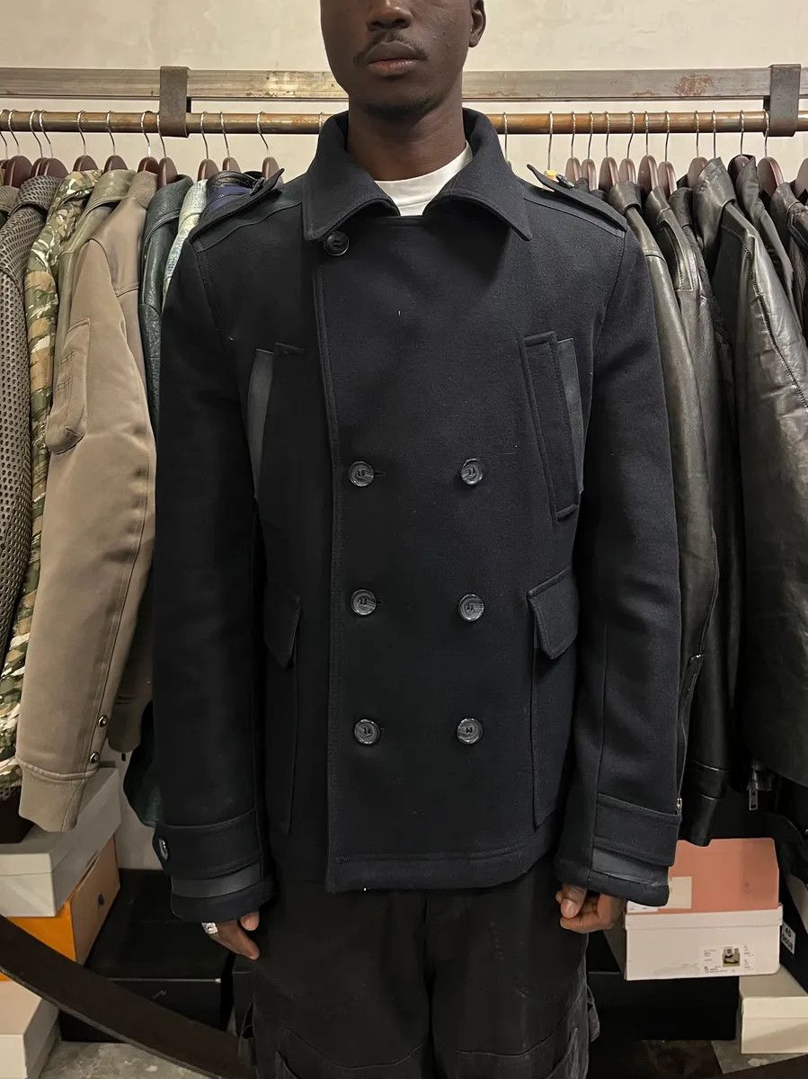Dolce & Gabbana 2000s Dolce & Gabbana Black Peacoat Officer Jacket Size US M / EU 48-50 / 2 - 2 Thumbnail