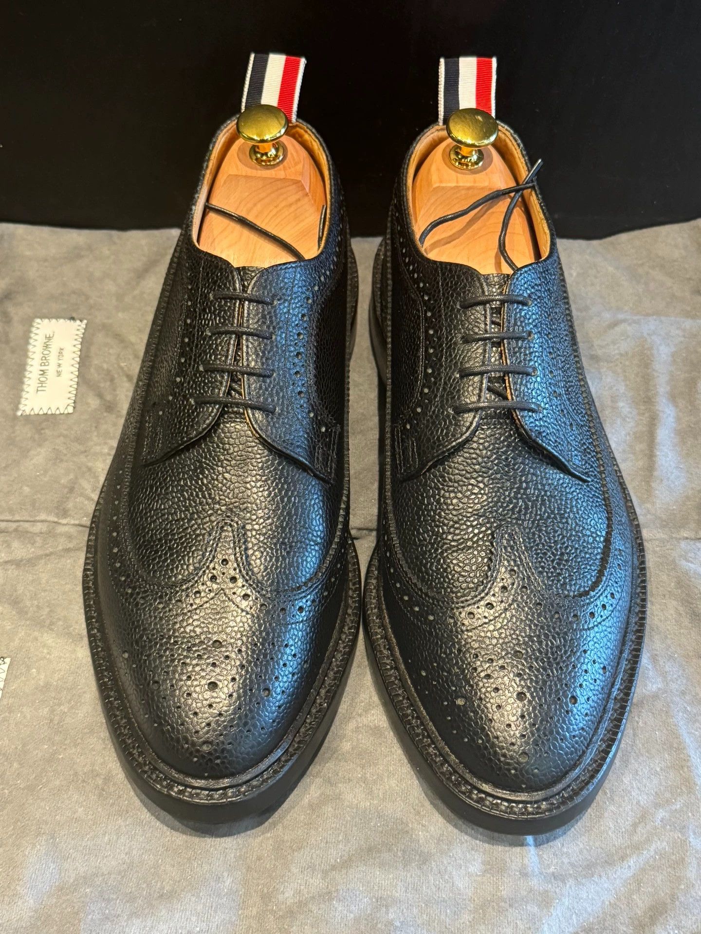 Thom Browne Thom Browne Black Classic Brogue Wooden Sole Size 9 Size US 9 / EU 42 - 1 Thumbnail