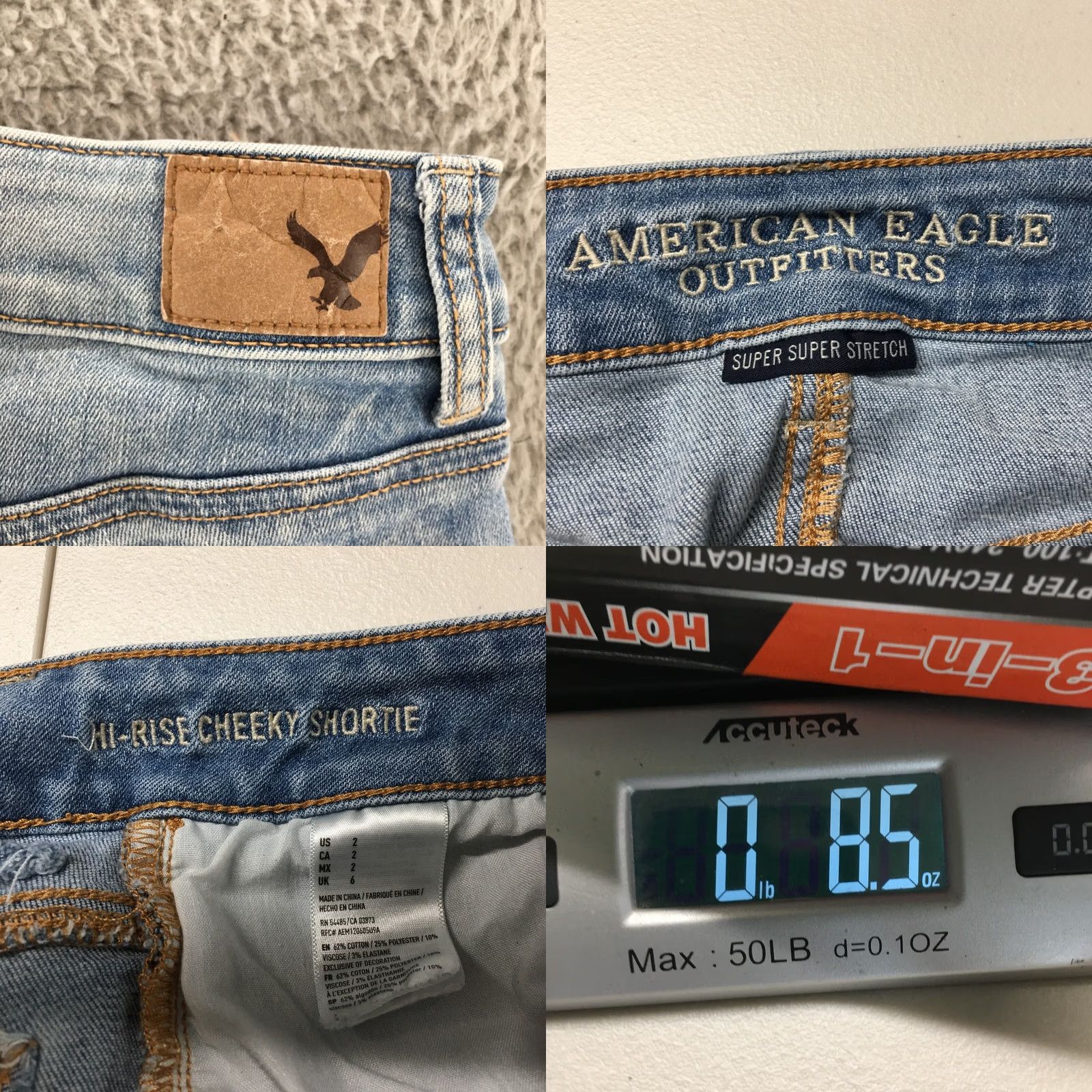American Eagle Outfitters American Eagle Outfitters Shorts Womens 2 Blue Ripped Cheeky Shortie High Rise Size 26" / US 2 / IT 38 - 8 Thumbnail