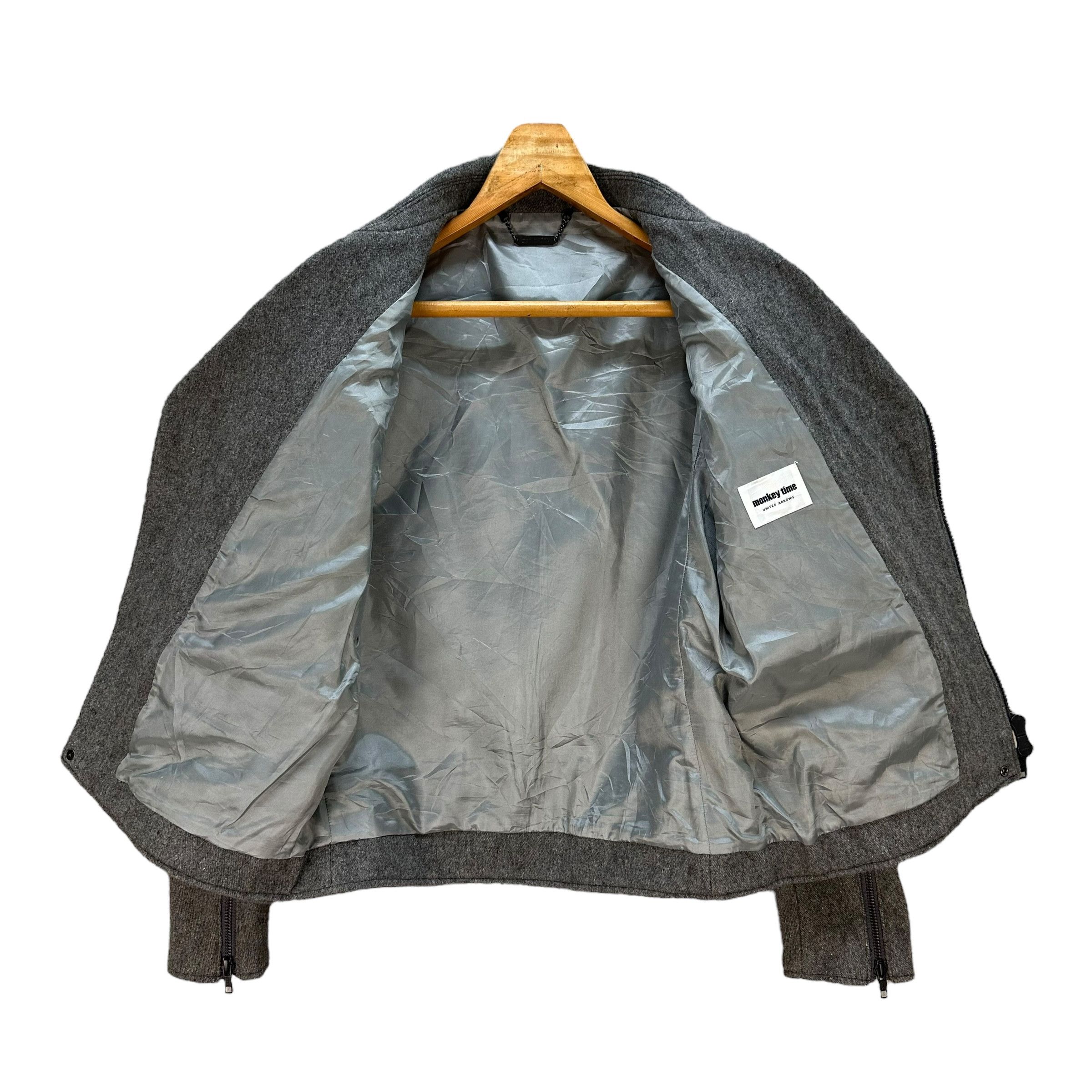 monkey time MONKEY TIME Gray Wool Double Collar Jacket #A72-1752 Size US L / EU 52-54 / 3 - 6 Thumbnail
