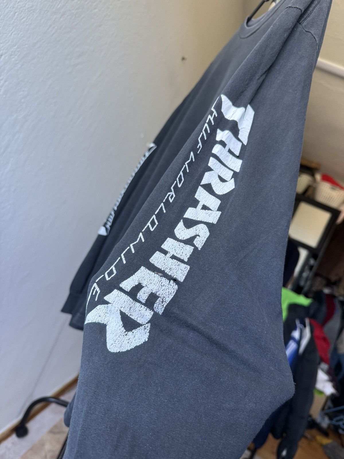 Huf × Thrasher HUF x Thrasher Washed Thrashed Longsleeve Tshirt Skate Size US XL / EU 56 / 4 - 8 Thumbnail