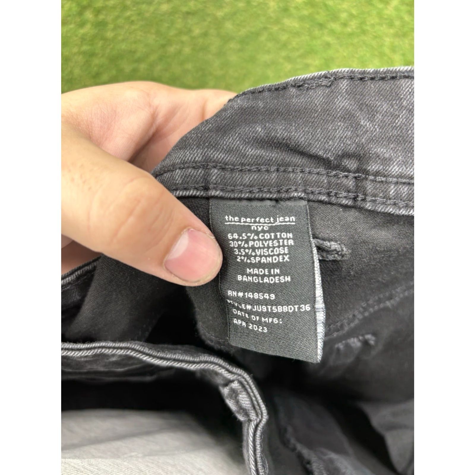 The Perfect Jean NYC Jeans Mens 36x36 Slim Thick Black Denim Stretch Flex Mid Rise 5-Pocket Style Straight