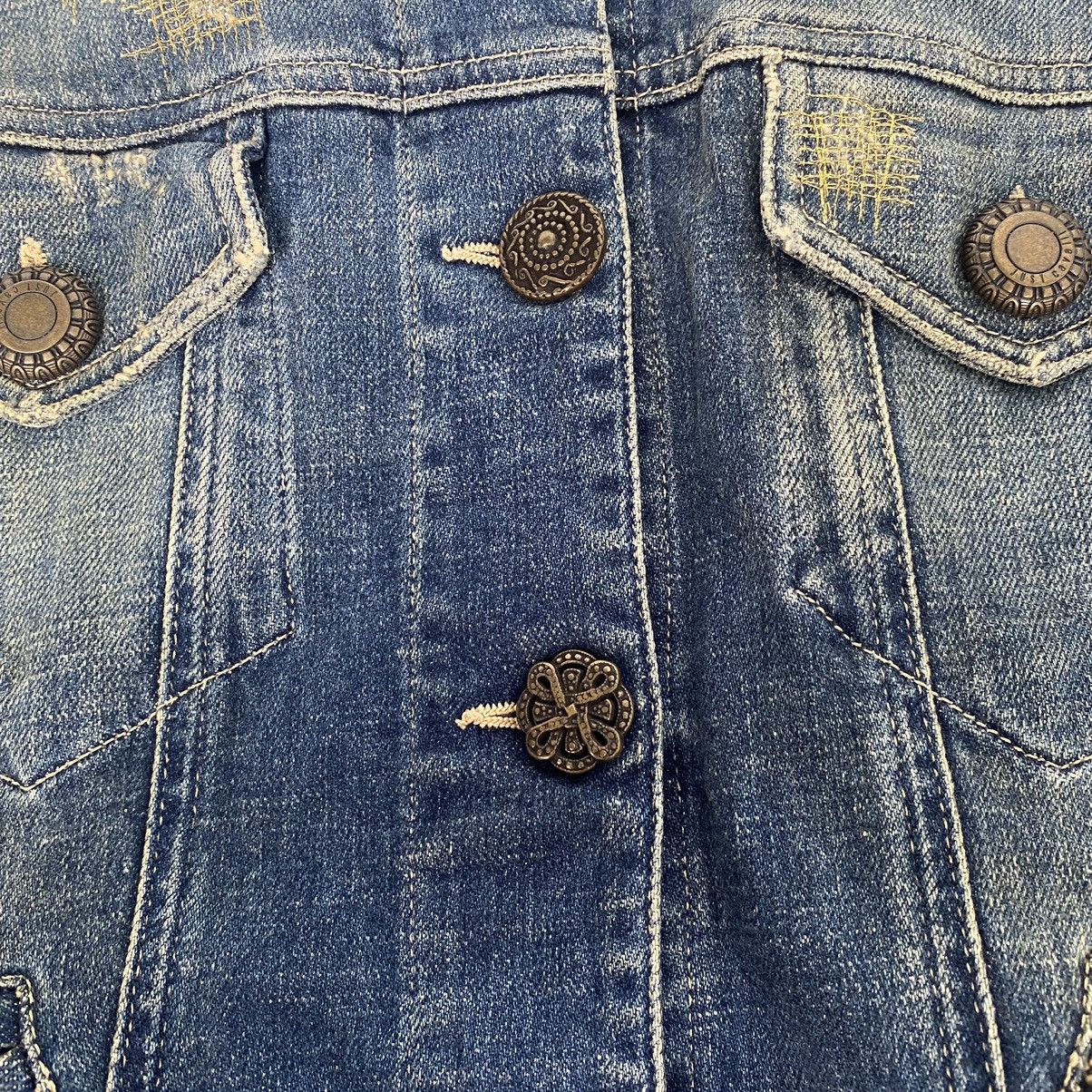 Designer Vintage Very Rare Roberto Cavalli Distressed Denim Jackets Size S / US 4 / IT 40 - 6 Thumbnail