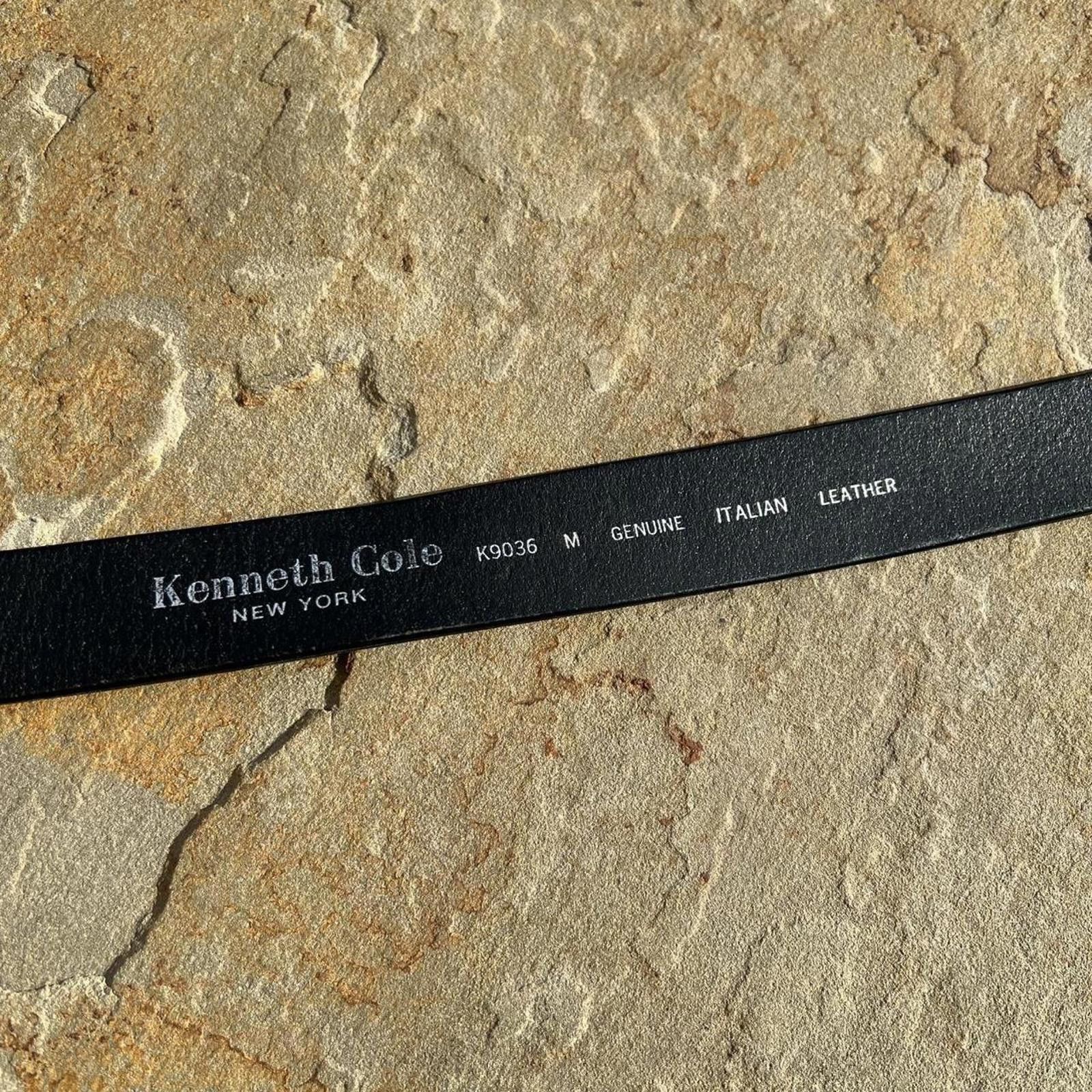 Kenneth Cole Y2K Designer Black Italian Leather Belt Size ONE SIZE - 6 Thumbnail