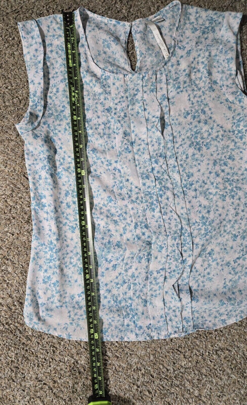 Designer Lauren Conrad Blue And White Floral Tank Top M Size M / US 6-8 / IT 42-44 - 4 Thumbnail
