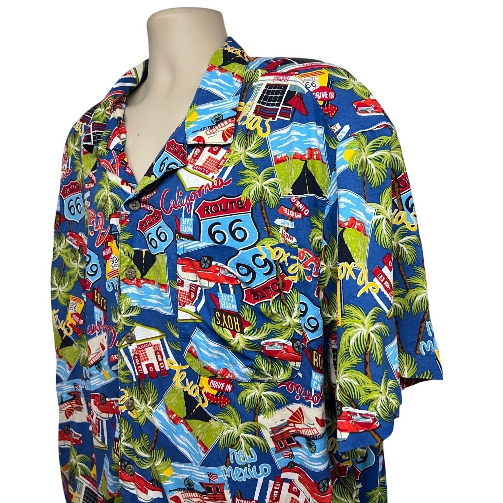George Hawaiian Retro Route 66 All Over Print Shirt 3XL Pocket Size US XXL / EU 58 / 5 - 5 Thumbnail