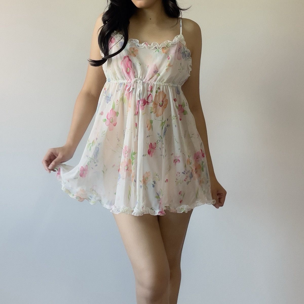 Victoria's Secret Victoria’s Secret 1990s Floral Chiffon Slip Dress (S–M) Size M / US 6-8 / IT 42-44 - 1 Thumbnail