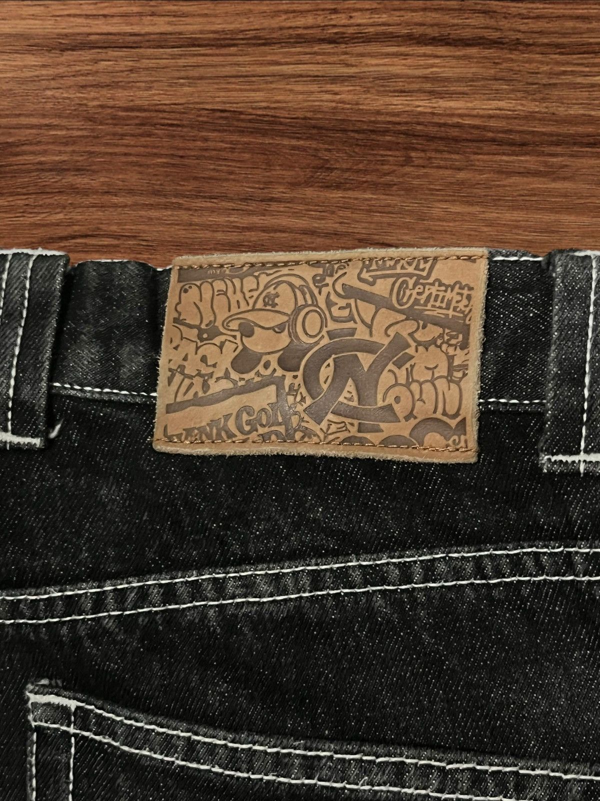 Hypebeast ⚡️High Waist⚡️Y2K Hip Hop Style Embroidered Slogan Baggy Jeans Size US 32 / EU 48 - 10 Thumbnail