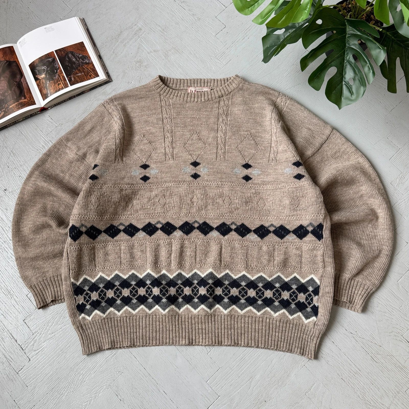 Vintage Vintage Chunky Knit Italian Style Wool Blend Sweater Size US XL / EU 56 / 4 - 1 Thumbnail