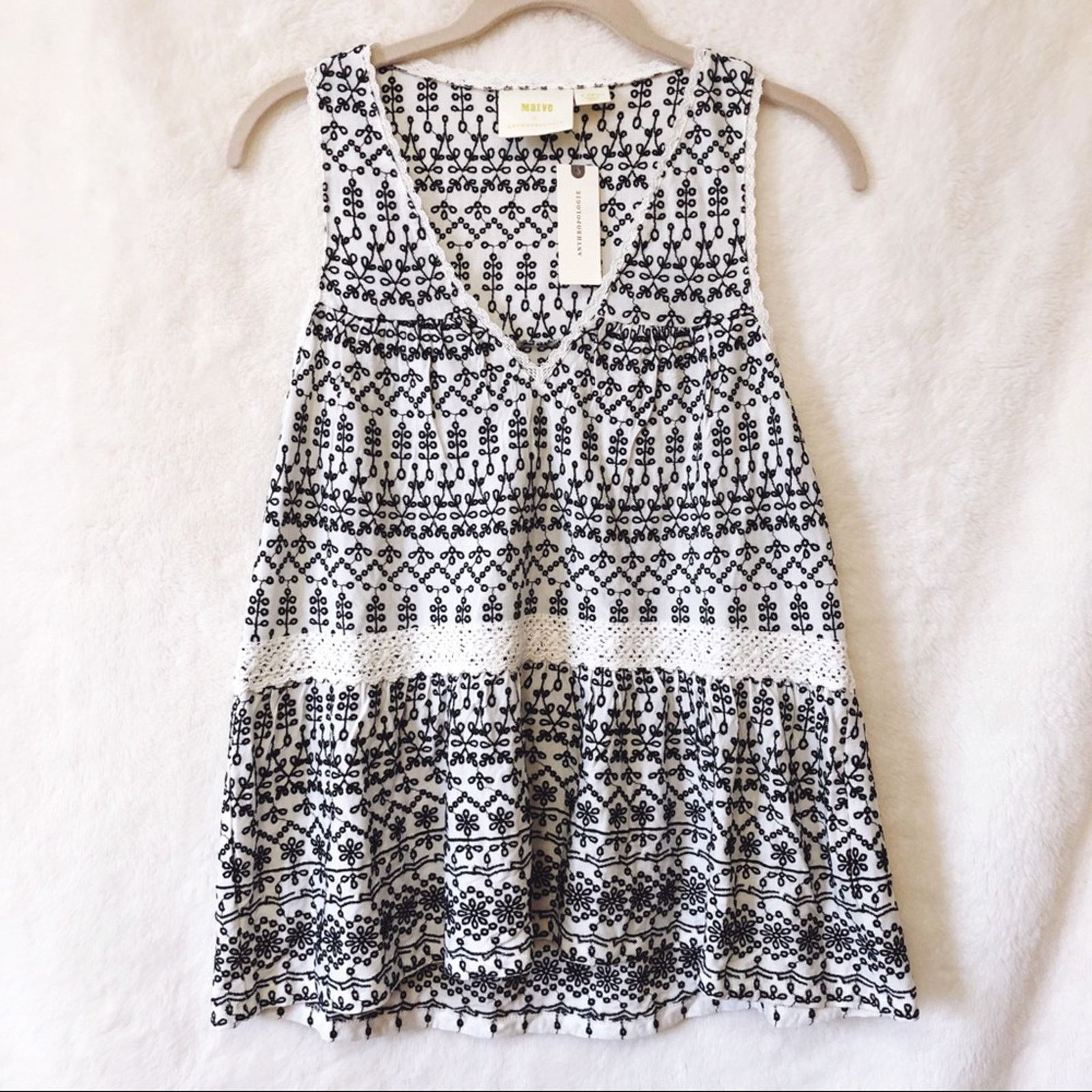 Anthropologie Anthropologie Ivory Cammie Embroidered Peplum Top Size XS / US 0-2 / IT 36-38 - 11 Thumbnail