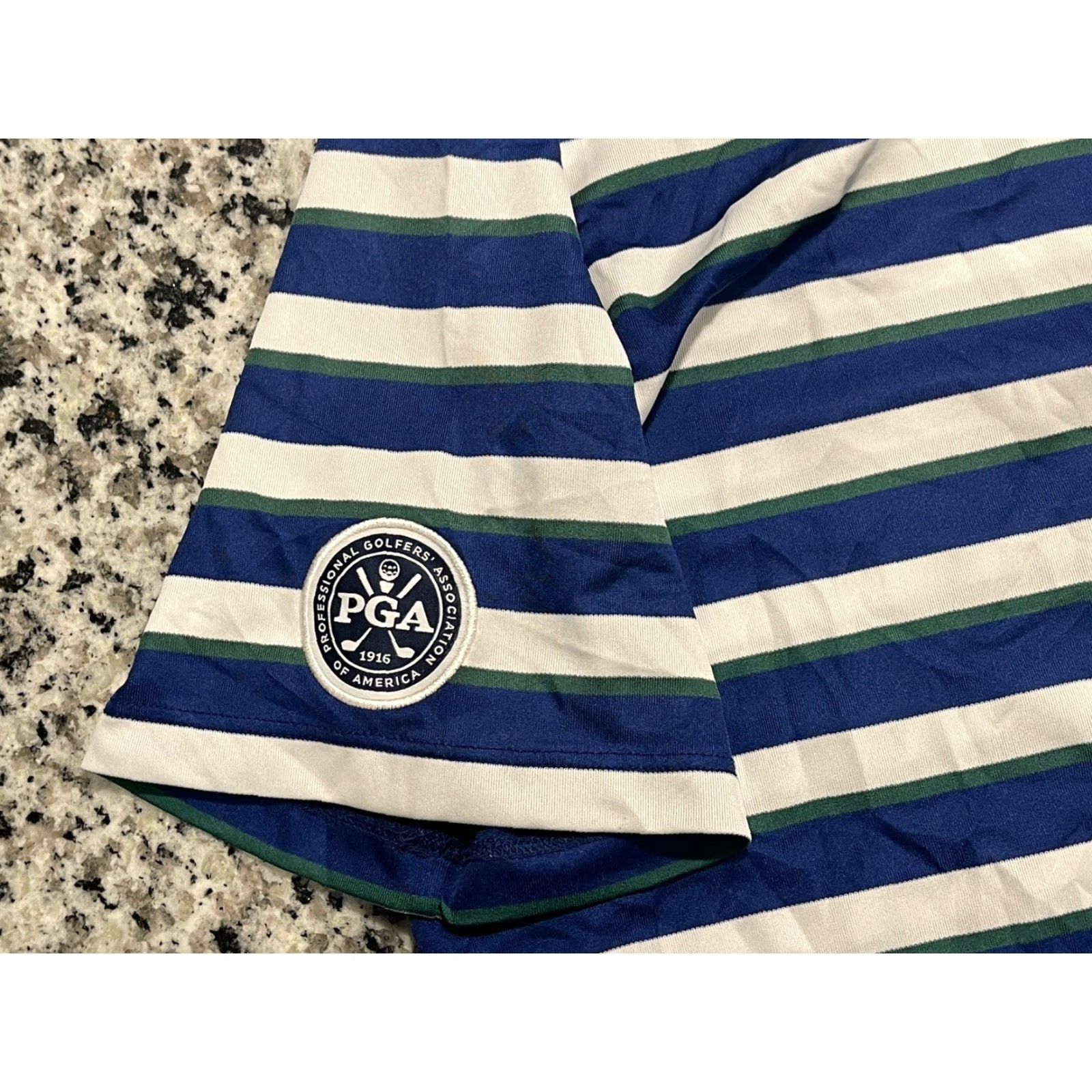 Ralph Lauren Ralph Lauren Polo Golf Mens M Navy / White Striped Short Sleeve 100% Polyester Polo Shirt PGA Ocean Course 2021 Size US M / EU 48-50 / 2 - 6 Thumbnail