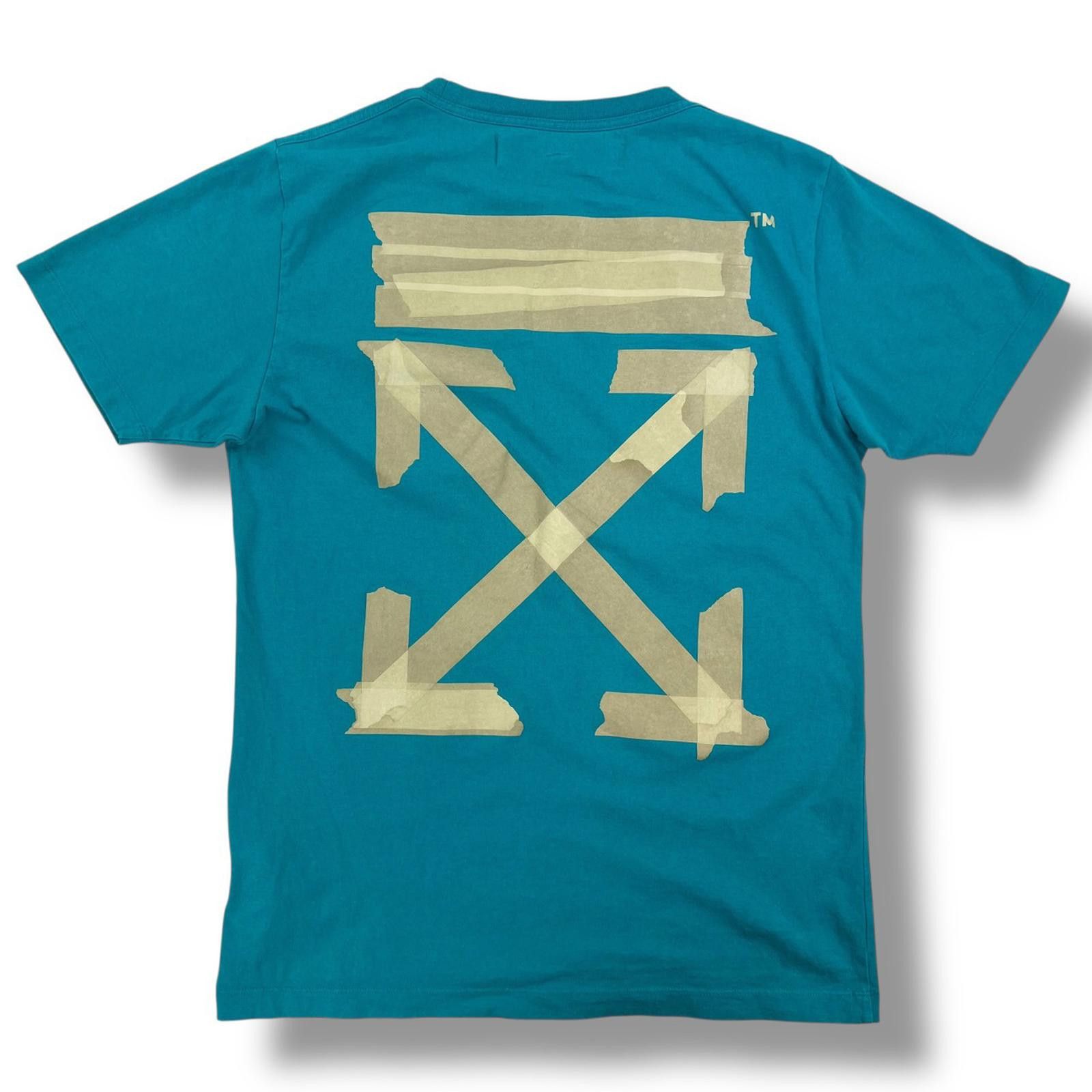 Off-White Off-White Tape Arrows Teal T Shirt Size US M / EU 48-50 / 2 - 2 Thumbnail