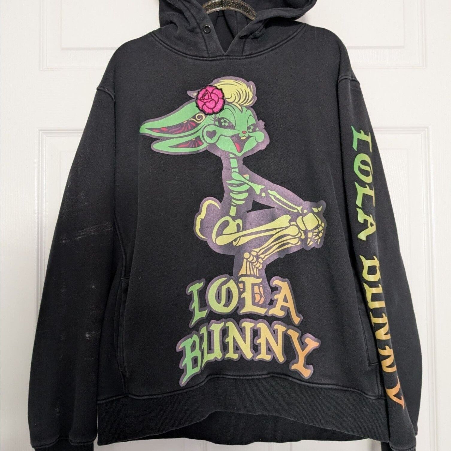 Designer Lola Bunny Skeleton Hoodie Womens Size XL Black Looney Tunes Size XL / US 12-14 / IT 48-50 - 2 Thumbnail