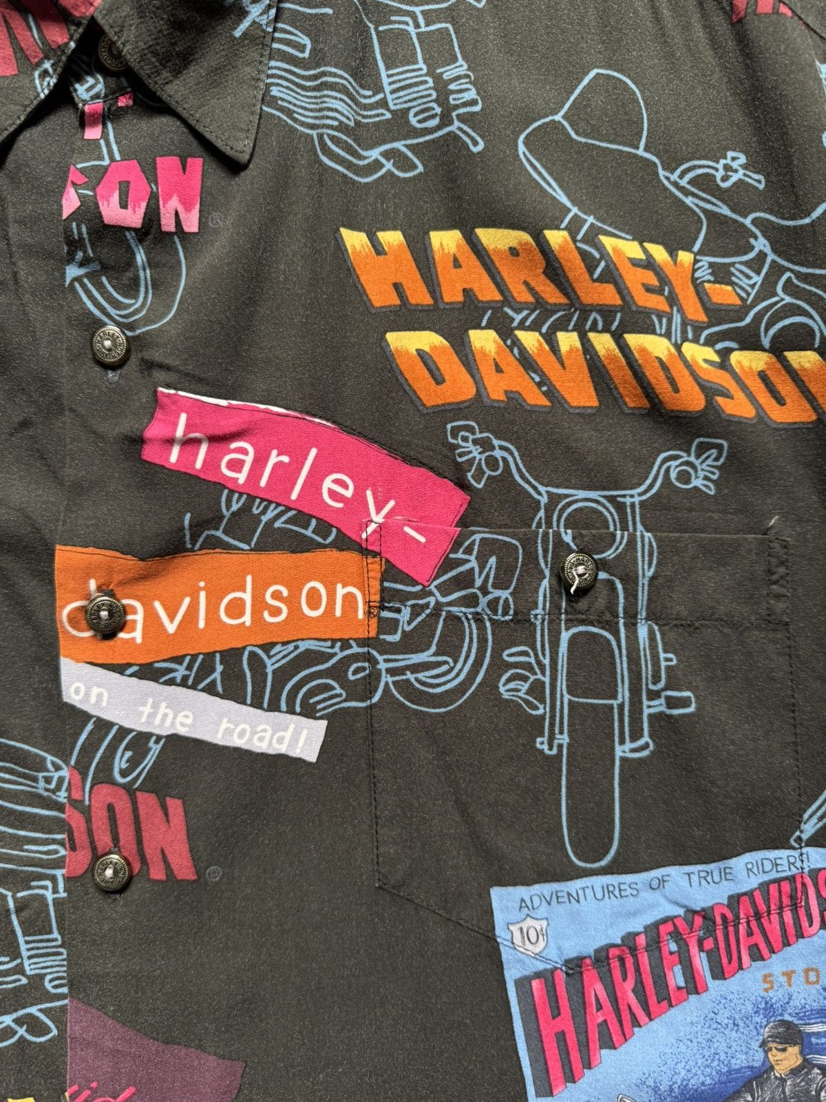 Harley Davidson Harley Davidson Bikers 90’s Hawaiian Shirt CRAZY VINTAGE Size US XL / EU 56 / 4 - 5 Thumbnail