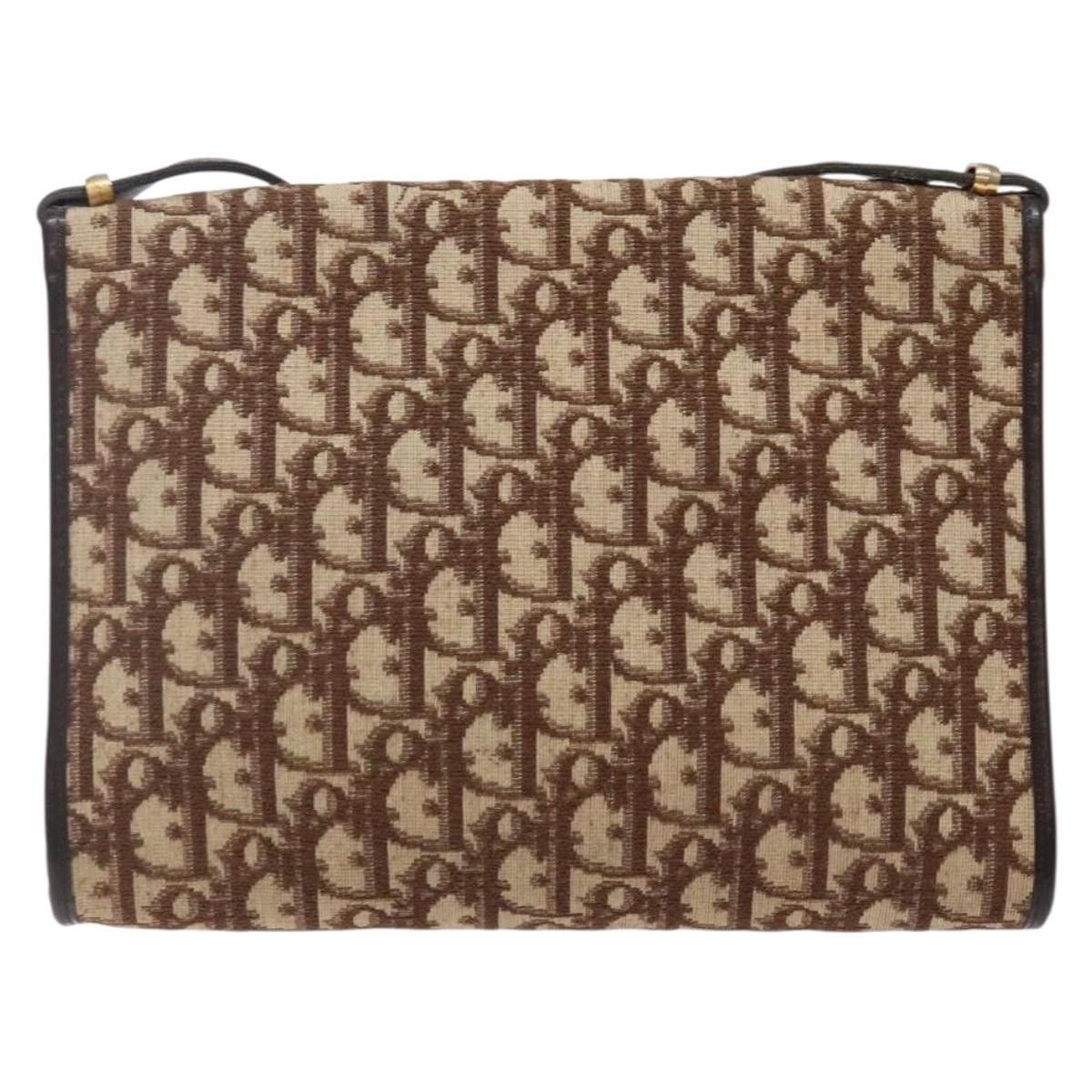 Dior DIOR Trotter Canvas Shoulder Bag Brown Gold Size ONE SIZE - 3 Thumbnail