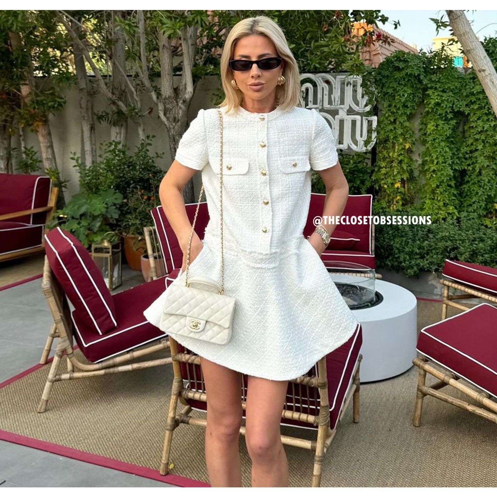 Zara CHANEL VIBES!!! ZARA BLOGGER FAVE!! Textured Short Dress NWT Size L / US 10 / IT 46 - 7 Thumbnail