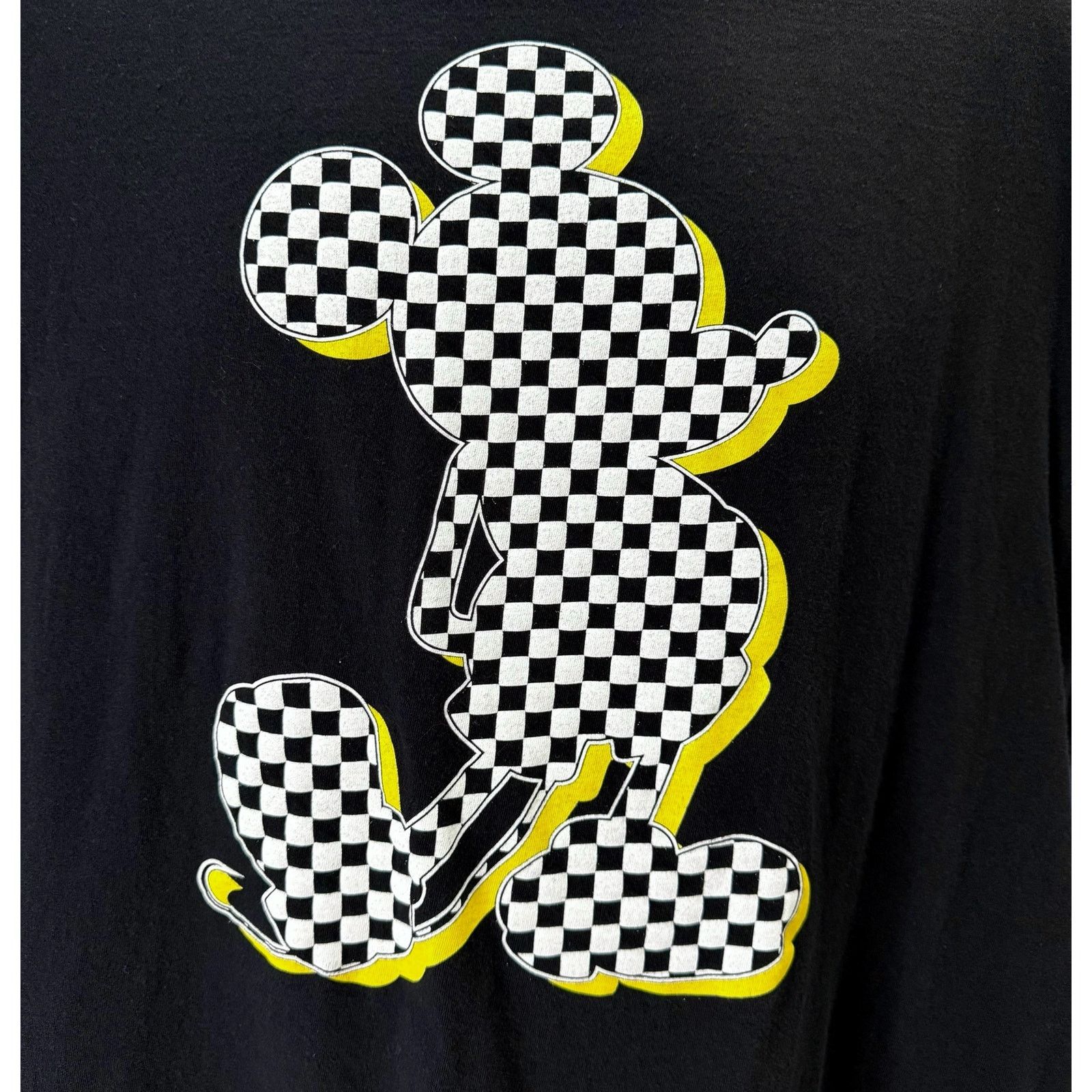 Disney Disney Mickey Mouse XL T-Shirt Black Checkered Silhouette Size US XL / EU 56 / 4 - 3 Thumbnail