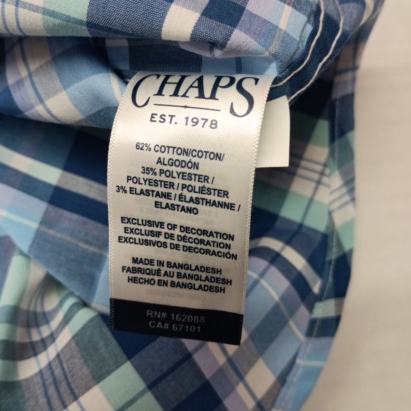 Chaps CHAPS Button Down Plaid Shirt Men's L Lilac Blue Multi Size US L / EU 52-54 / 3 - 8 Thumbnail