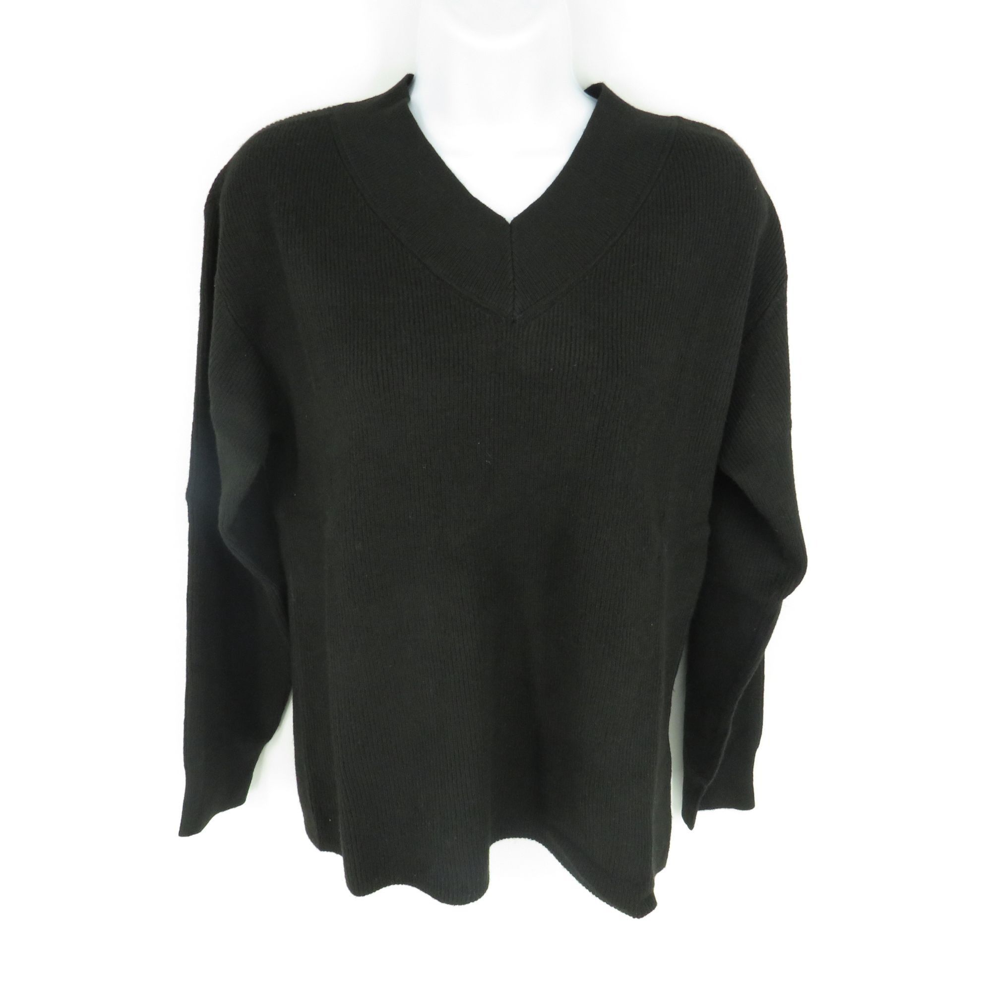 Nine West Nine West Women's XL Black V-Neck Sweater Ribbed Knit NWT $4 Size XL / US 12-14 / IT 48-50 - 1 Thumbnail