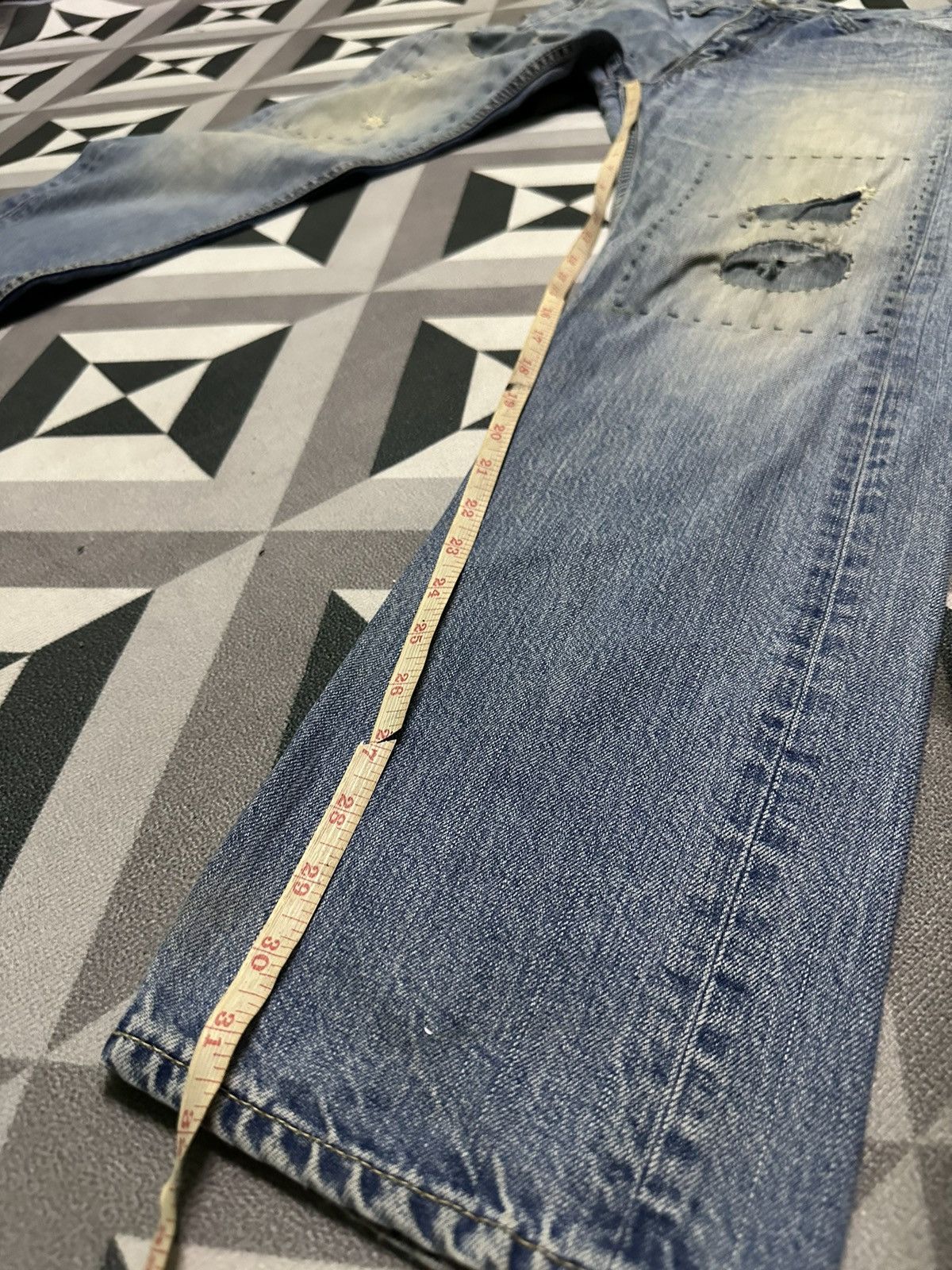 Blue Blue Japan H.R market blue blue sashiko boro blue denim jeans Size US 32 / EU 48 - 11 Thumbnail