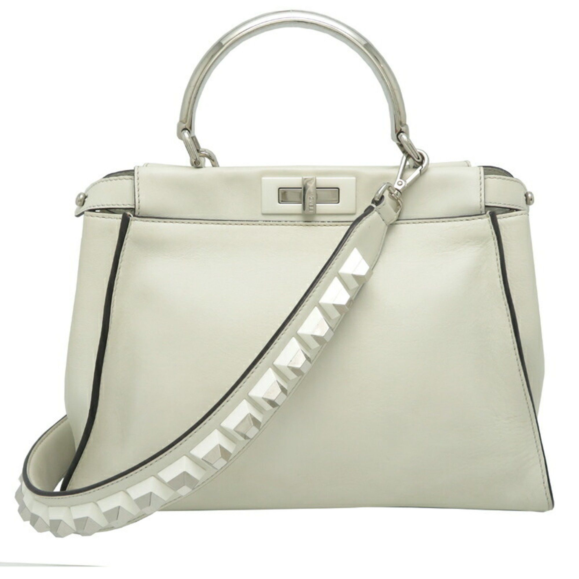 Fendi Fendi Peekaboo Medium Women's Handbag 8BN290 Leather White Size ONE SIZE - 1 Thumbnail