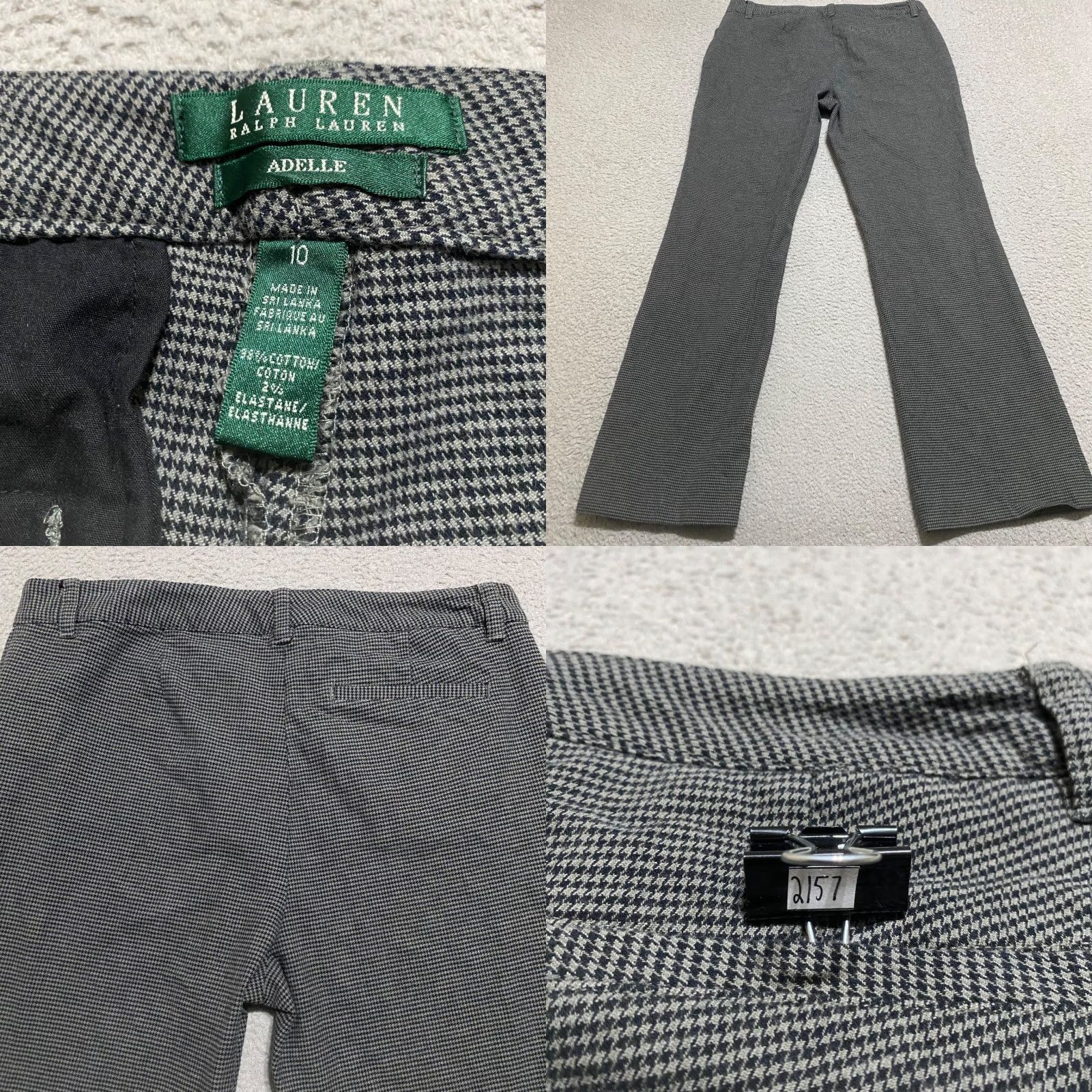 Ralph Lauren Lauren Ralph Lauren Womens Dress Pants Adelle Gray Plaid Check Twill Flared 10 Office Shirt Womens 90s Preppy Style Mens? Wait. Size 32" / US 10 / IT 46 - 8 Thumbnail