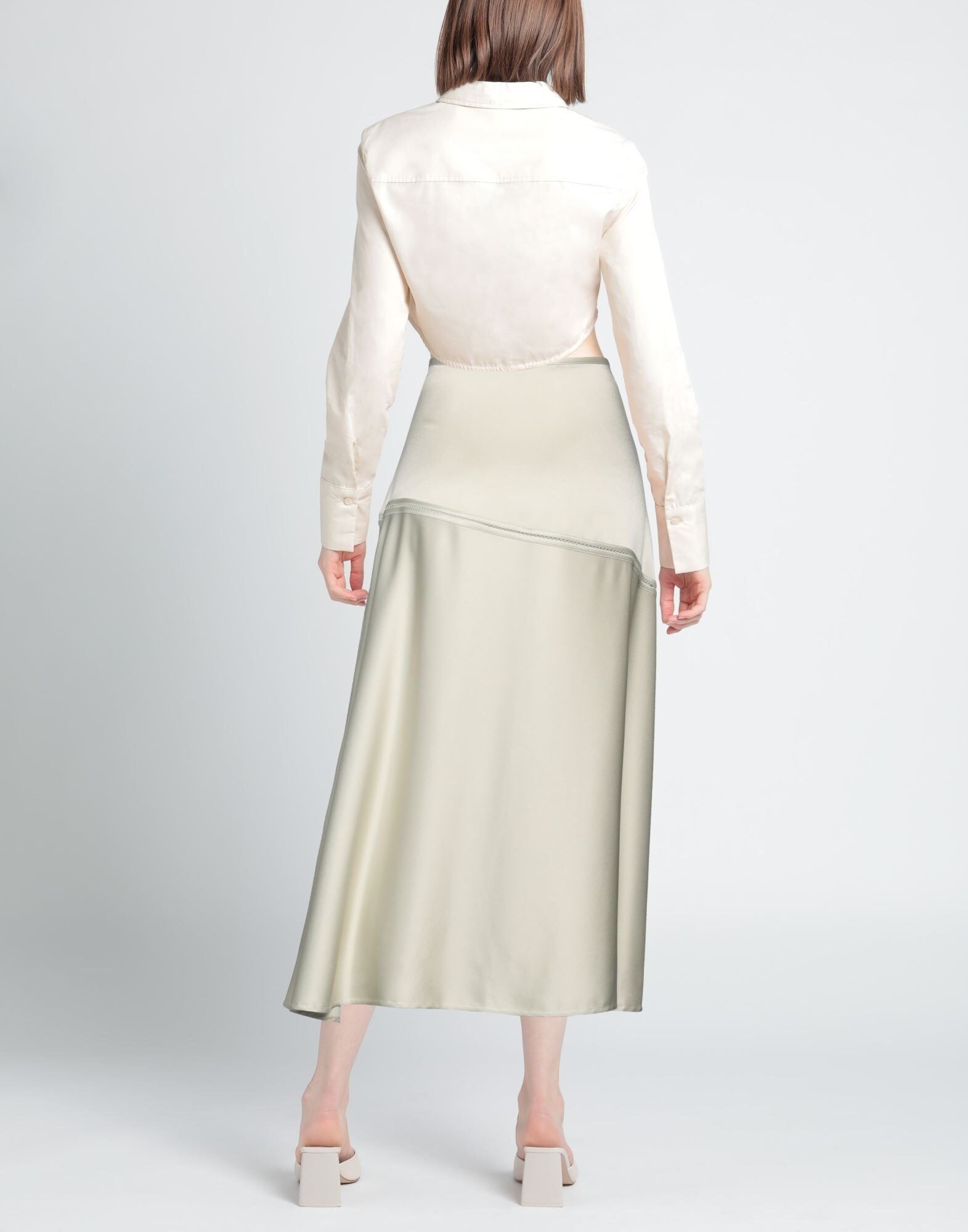 Jil Sander o1mt1gz1125 Midi Skirt in Sage Green Size 25" / US 0 / IT 36 - 2 Thumbnail