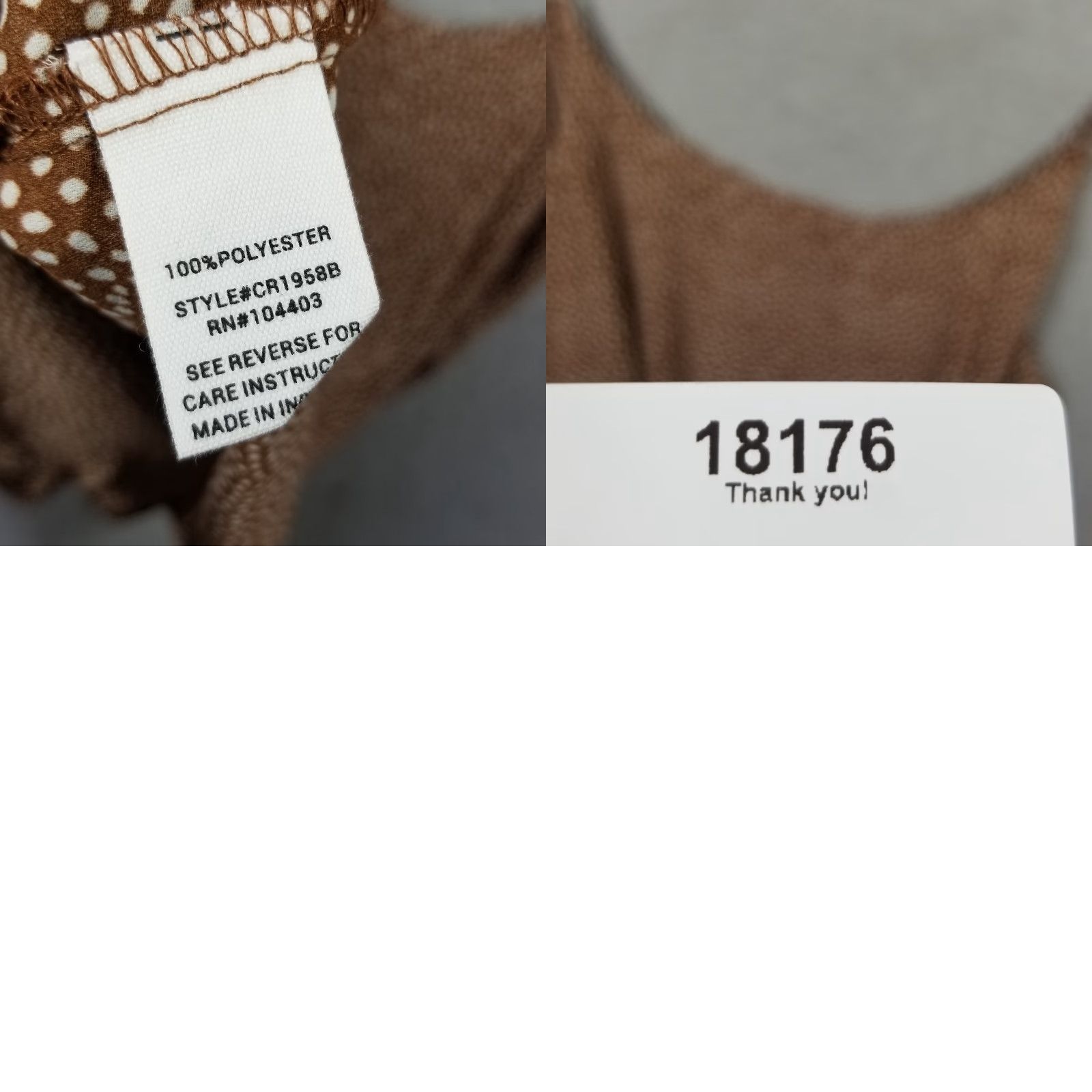 Anthropologie VINTAGE Anthropologie MINE Women's Tank Top Sleeveless Spaghetti Strap Brown Polka Dot Basic 2010s Large Size L / US 10 / IT 46 - 8 Thumbnail