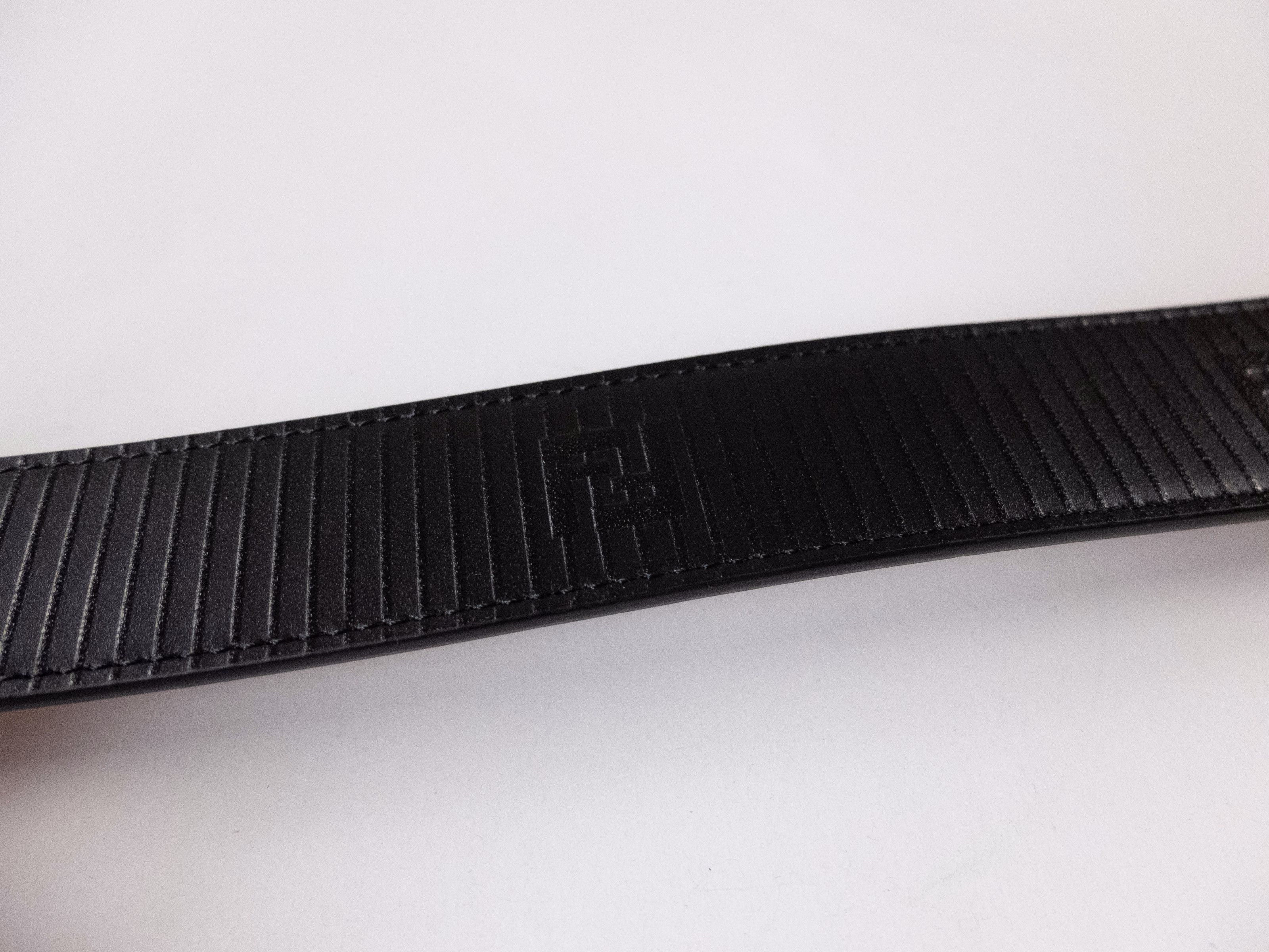 Fendi FENDI Edge black FF logo embossed leather belt 90 / 36 Size 34 - 3 Thumbnail
