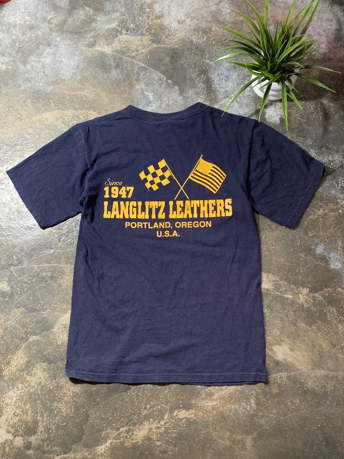 Vintage Vintage Langlitz Leather Tshirt Size US S / EU 44-46 / 1 - 3 Thumbnail