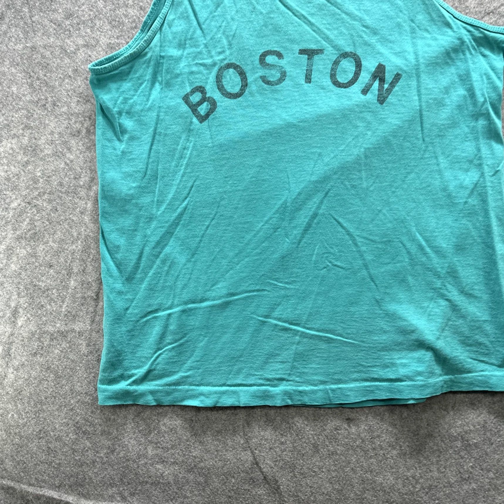 Altea VINTAGE Boston Shirt Mens L Teal Tank Top 21 Jersey Style Athletic Sleeveless Graphic Print Mens Size US L / EU 52-54 / 3 - 4 Thumbnail