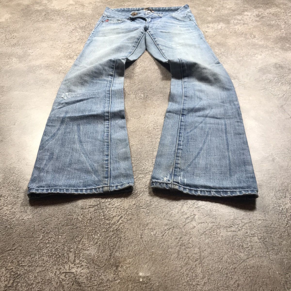 Vintage Vintage Y2K Distressed Flared Jeans Grunge Skate Baggy 26 Size 26" / US 2 / IT 38 - 1 Thumbnail