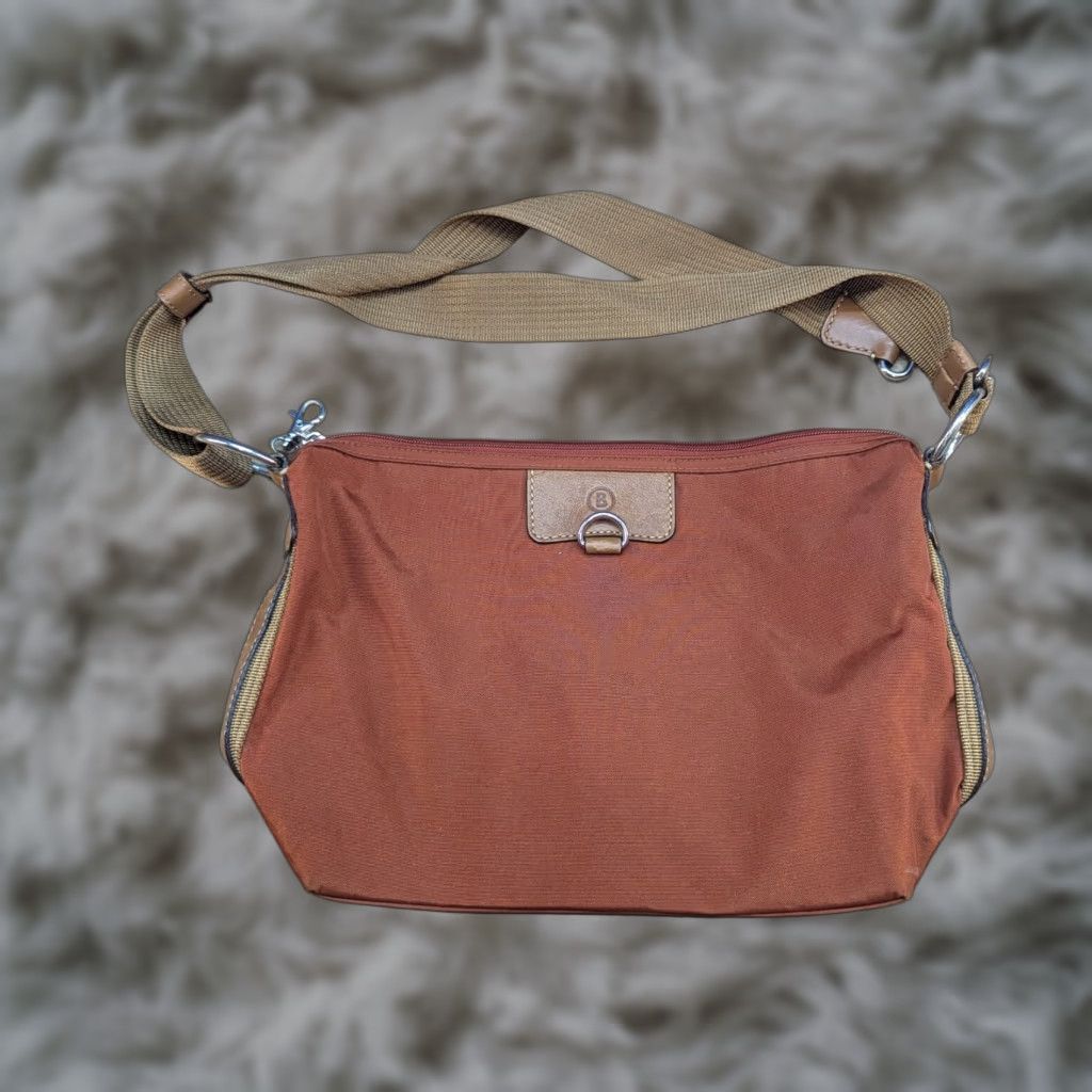 Bogner Bogner Women's Brown Shoulder Hand Bag Ladies Crossbody Solid Nylon Lining Polyester Pockets Zip Casual Medium Brown Womens Bag Size ONE SIZE - 1 Thumbnail