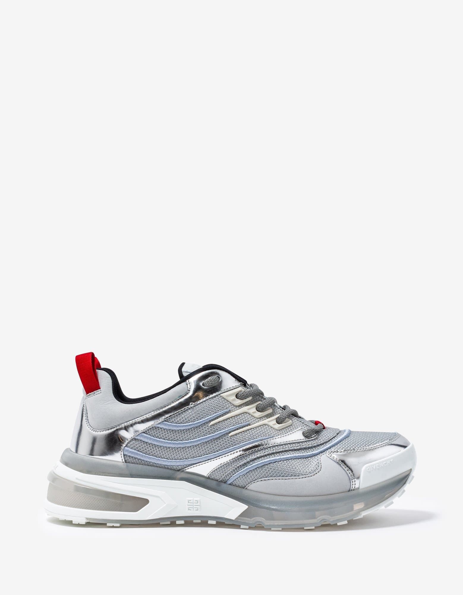 Givenchy Silver Giv 1 Leather & Mesh Trainers Size US 11 / EU 44 - 3 Thumbnail