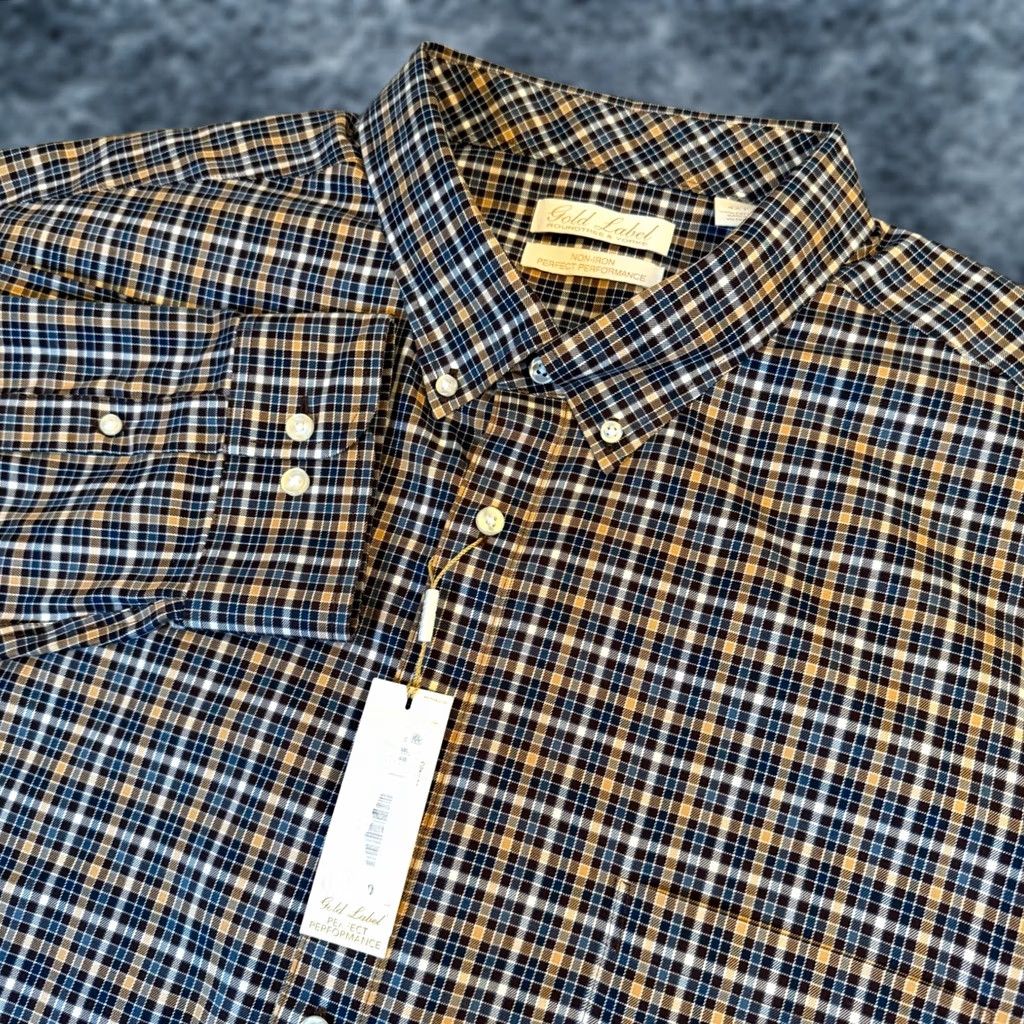 Roundtree & Yorke VINTAGE Roundtree & Yorke Gold Label Mens 4XT Tall Plaid Non-Iron Button Down Shirt NWT Size US XXL / EU 58 / 5 - 1 Thumbnail