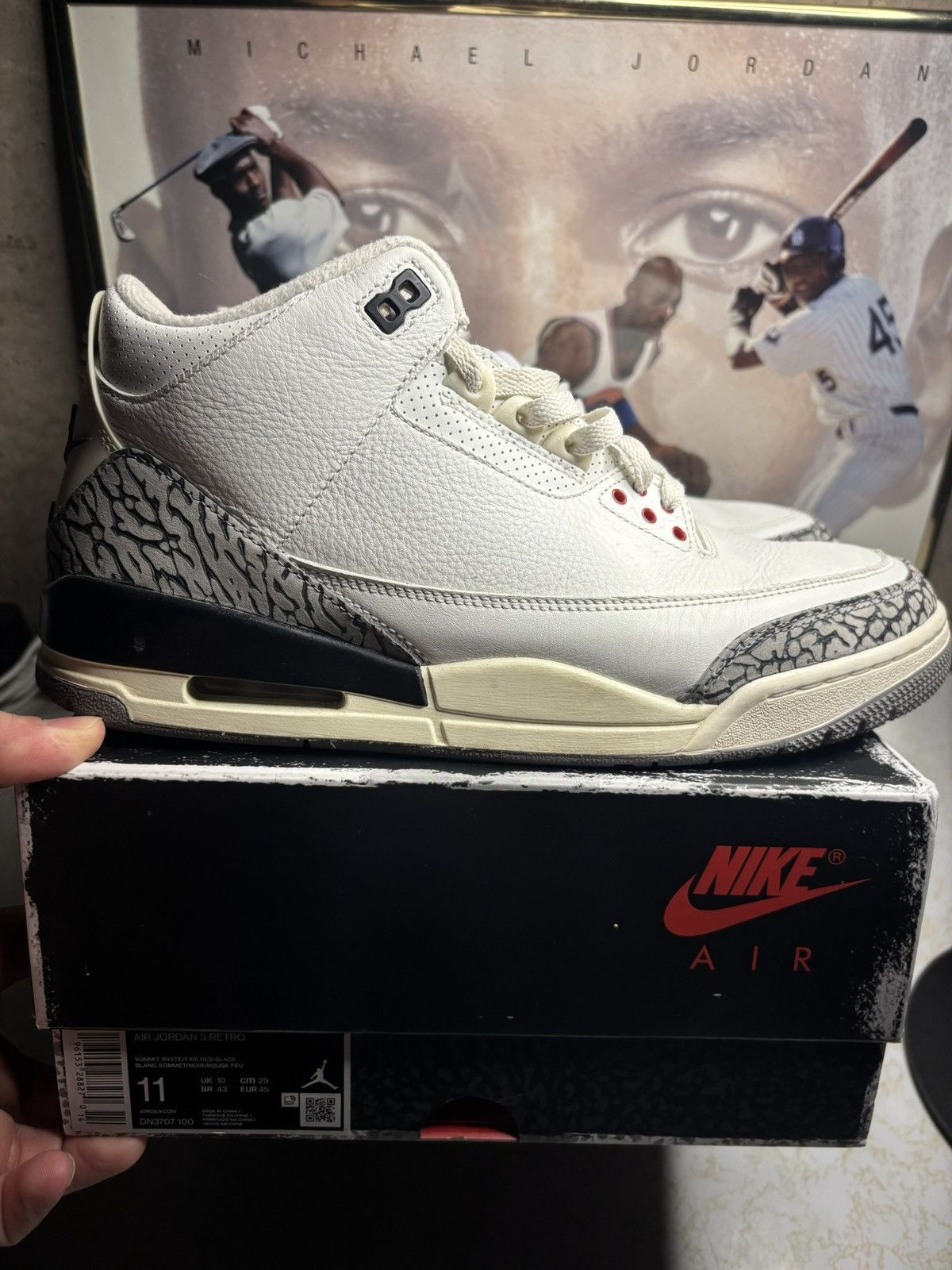 Jordan Brand Jordan 3 Retro white Cement reimagined Size US 11 / EU 44 - 1 Thumbnail