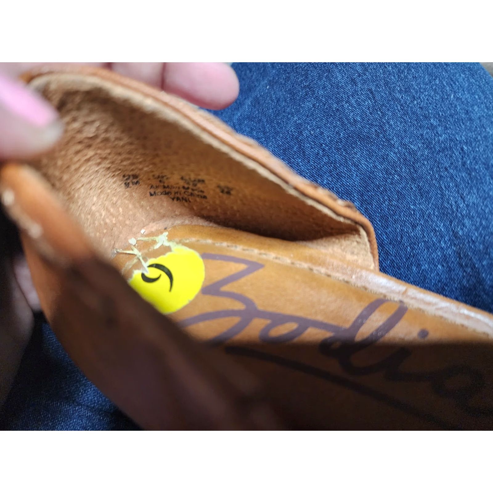Vintage Zodiac Sandals Women's Size 9 M Brown D'Orsay Open Toe Slip On Comfort Size US 9 / IT 39 - 4 Thumbnail