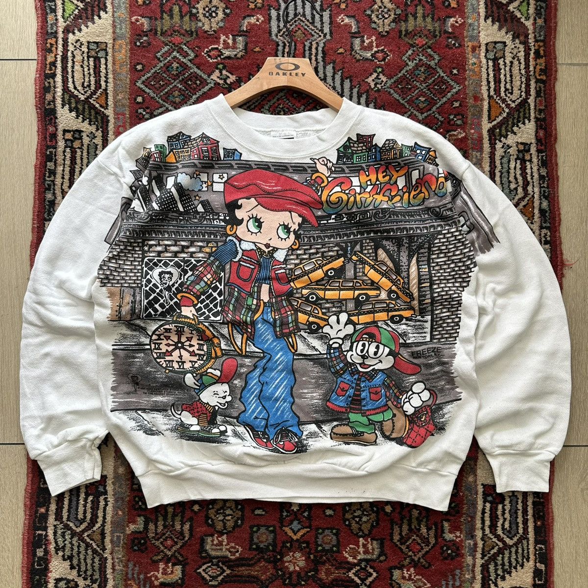 Vintage 1994 Betty Boop “Hey Girlfriend/Taxi!” AOP Crewneck Vintage Size US XL / EU 56 / 4 - 1 Thumbnail