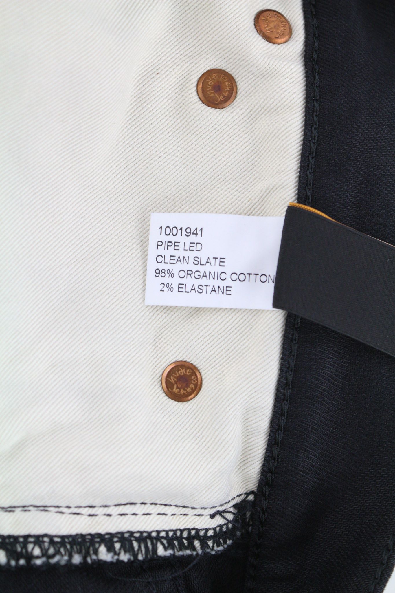 Nudie Jeans PIPE LED CLEAN SLATE W28/L32 Black Denim Jeans 80449 Size US 28 / EU 44 - 7 Thumbnail
