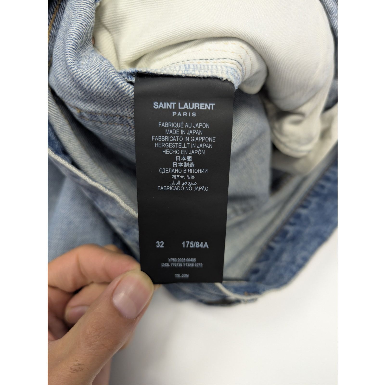 Saint Laurent Paris o1rshd1 Adjusted Maxi Long Baggy Denim Jeans Charlotte Blue Size US 32 / EU 48 - 17 Thumbnail