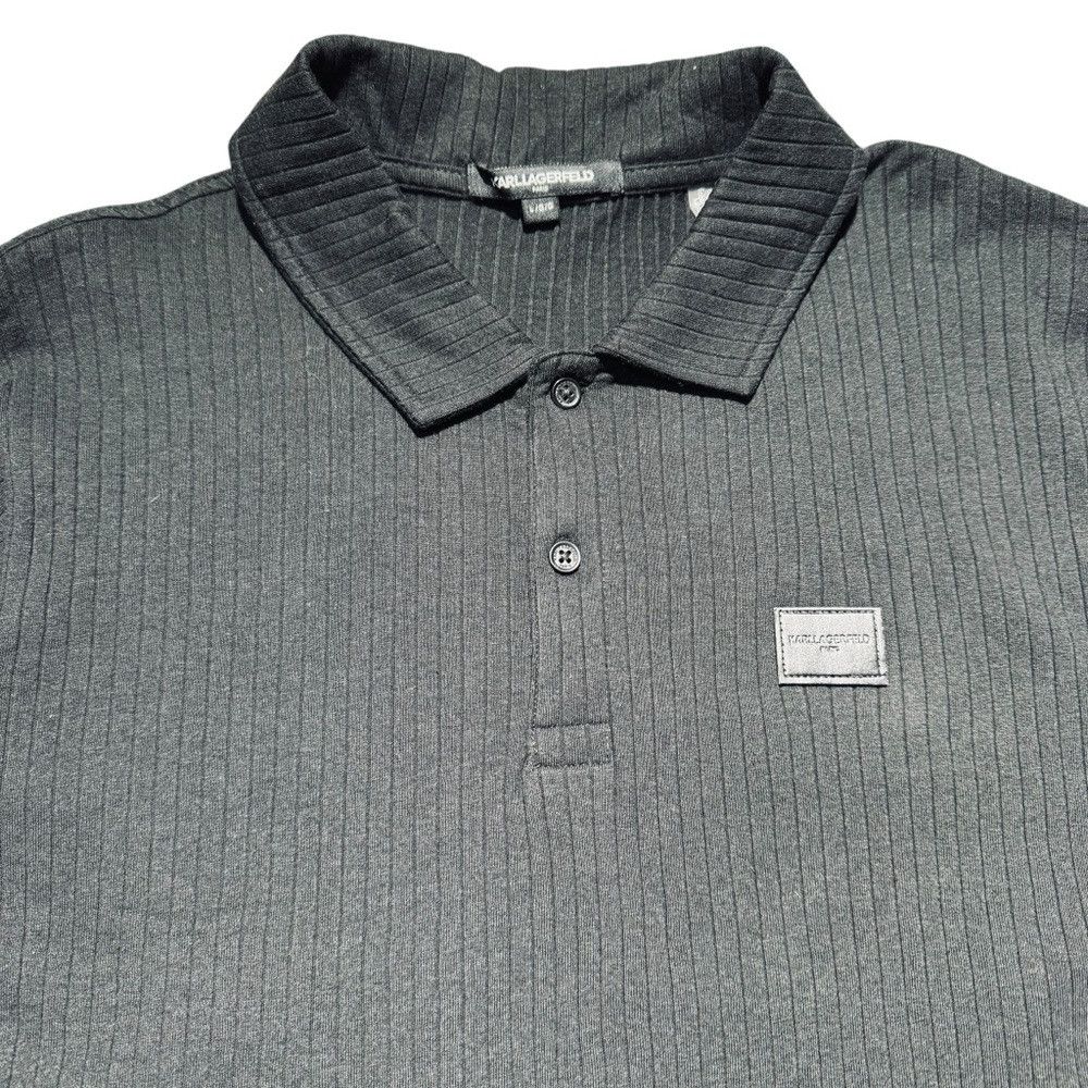 Karl Lagerfeld NWT New Karl Lagerfeld Paris Cotton Blend Black Rib Knit Po Size US L / EU 52-54 / 3 - 3 Thumbnail