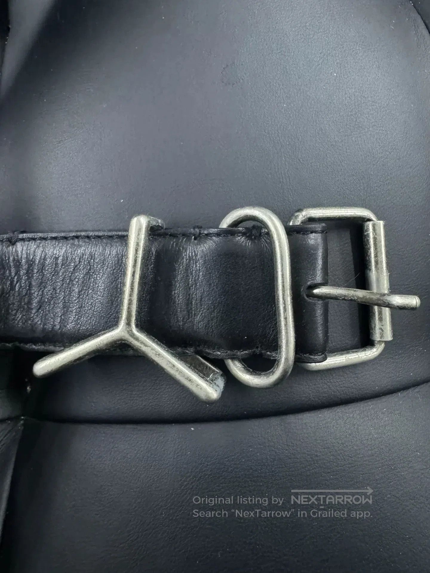 Y/Project Y/project Black Leather Belt. Size ONE SIZE - 3 Thumbnail