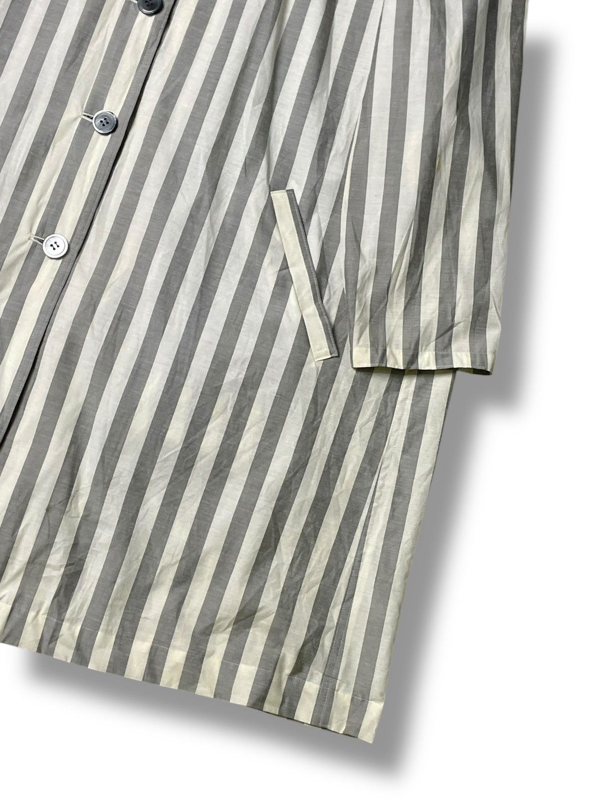 Japanese Brand × Vintage Marie Claire Cotton Stripe Long Coat (70) Size US S / EU 44-46 / 1 - 3 Thumbnail