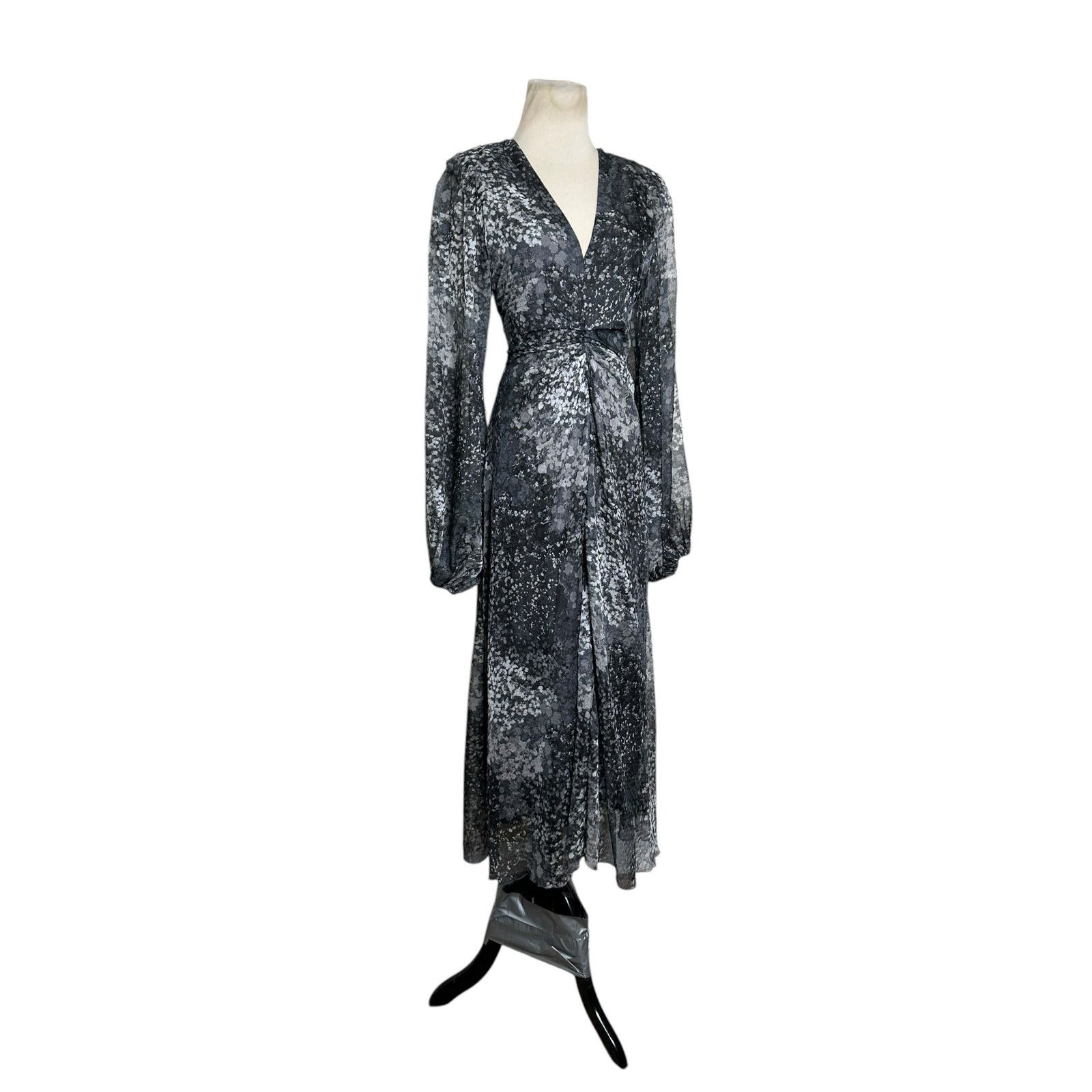 ROTATE Rotate Gray printed long sleeves midi dress size 6 Size M / US 6-8 / IT 42-44 - 15 Thumbnail