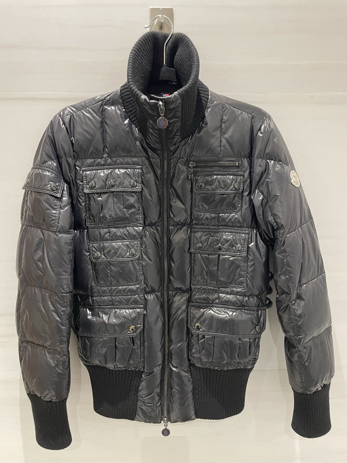 image of Moncler Multipocket Down Puffer Jacket in Black, Men's (Size Small)