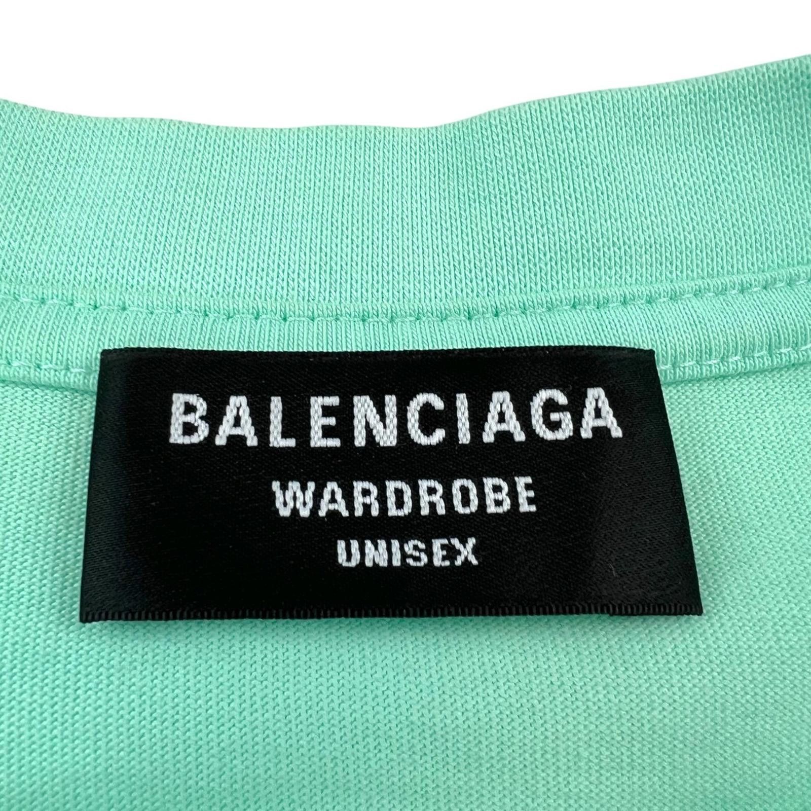 Balenciaga Balenciaga Mint Green Embroidered Logo T Shirt Size US M / EU 48-50 / 2 - 7 Thumbnail