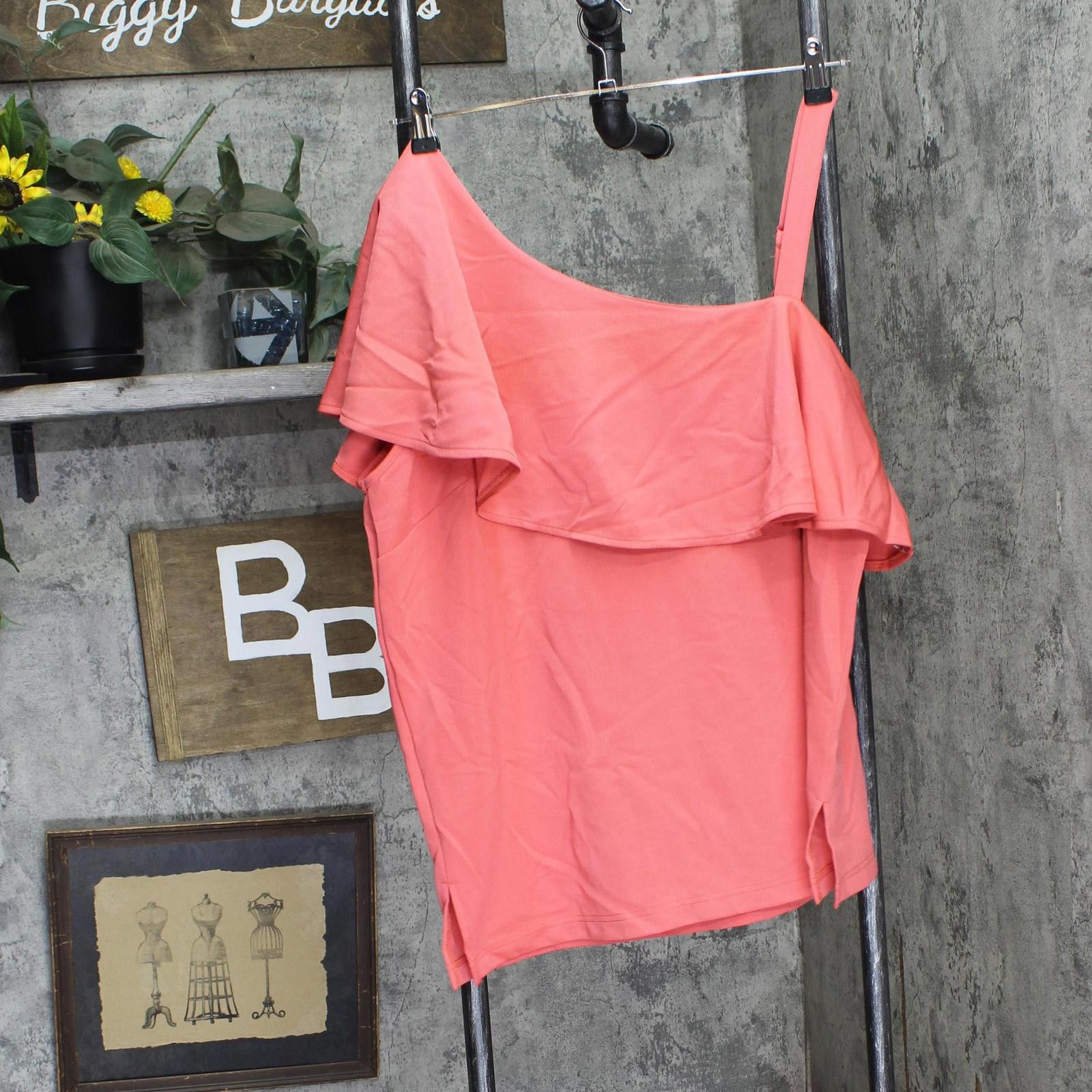 Other Colleen Lopez One Shoulder Blouse Shirt Top Coral Pink Xl Size XL / US 12-14 / IT 48-50 - 1 Thumbnail