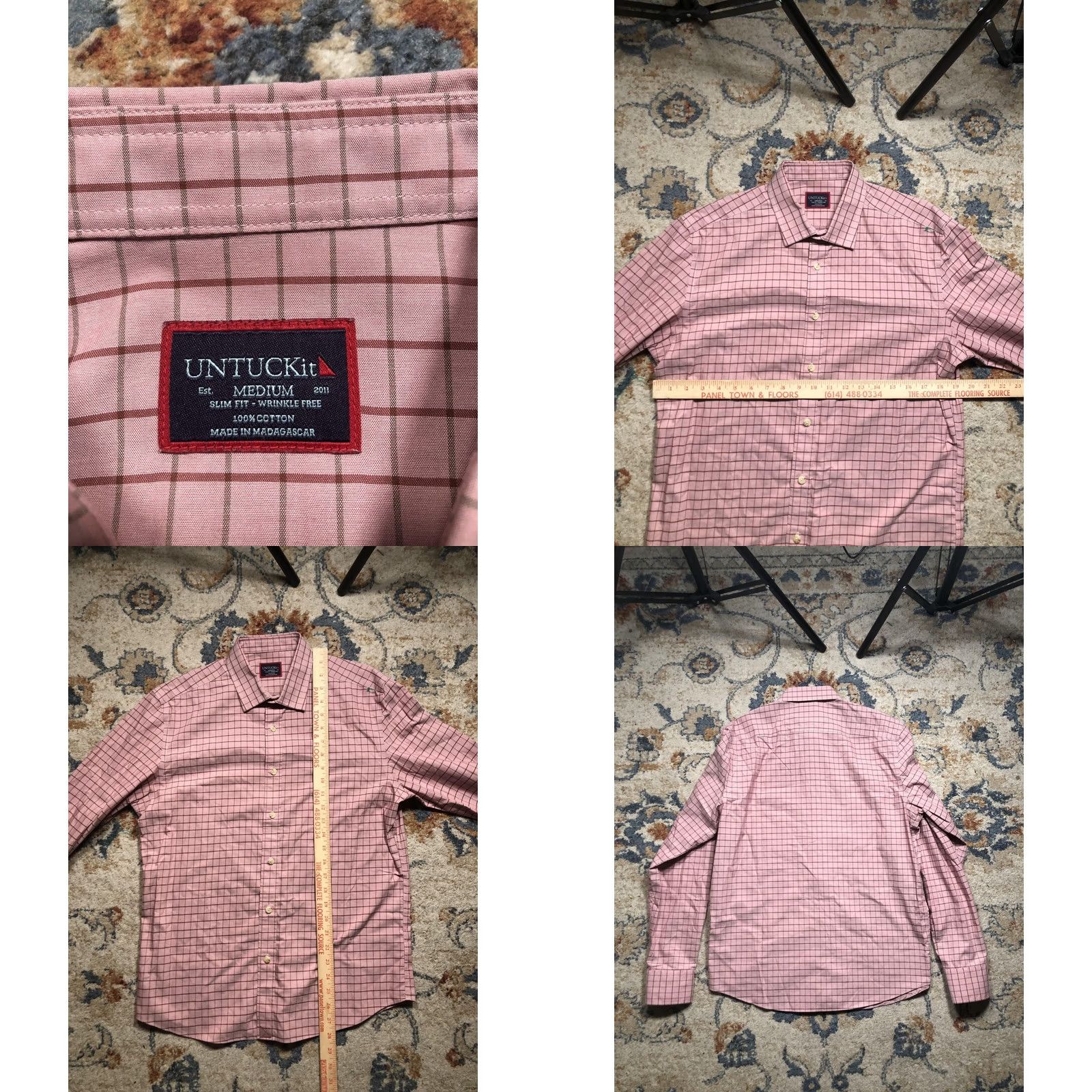 UNTUCKit UNTUCKit Shirt Mens Medium Pink Slim Fit Wrinkle Free Button Down Long Sleeve Size US M / EU 48-50 / 2 - 8 Thumbnail