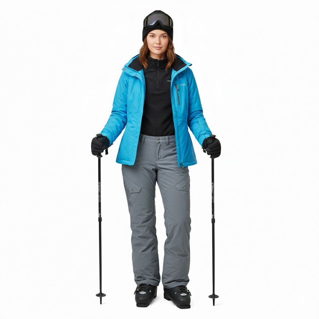 Eddie Bauer Eddie Bauer Size 12/L Ski Pants Grey Water Resistant Fleece Size 30" / US 8 / IT 44 - 3 Thumbnail