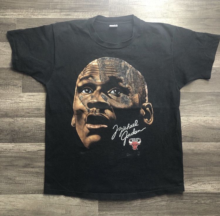 Salem Sportswear VTG 91 Salem Sportswear MICHAEL JORDAN BIG FACE Graphic Tee Size US XL / EU 56 / 4 - 1 Thumbnail